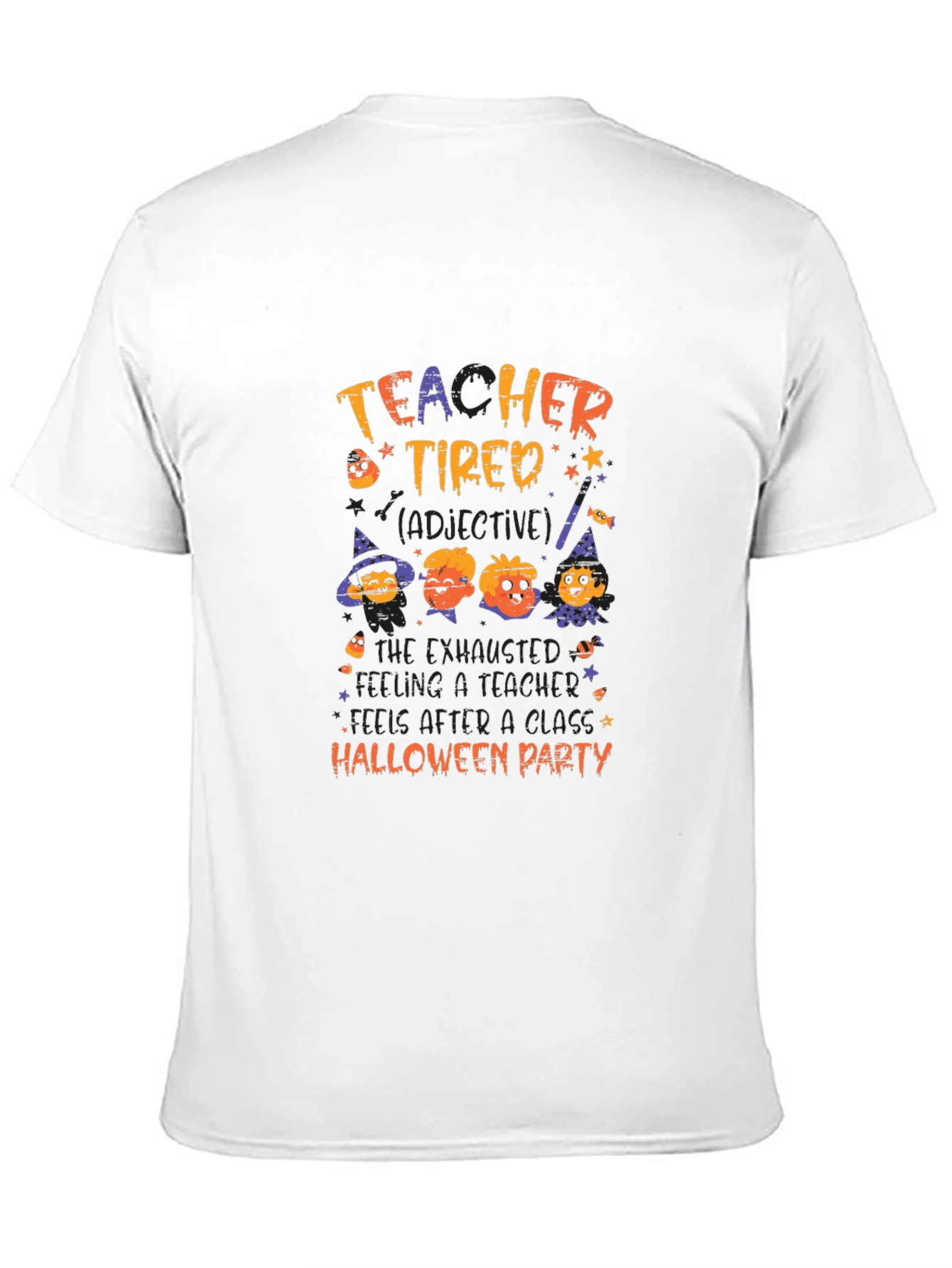 Teacher Tired Halloween Party Graphic T-Shirt