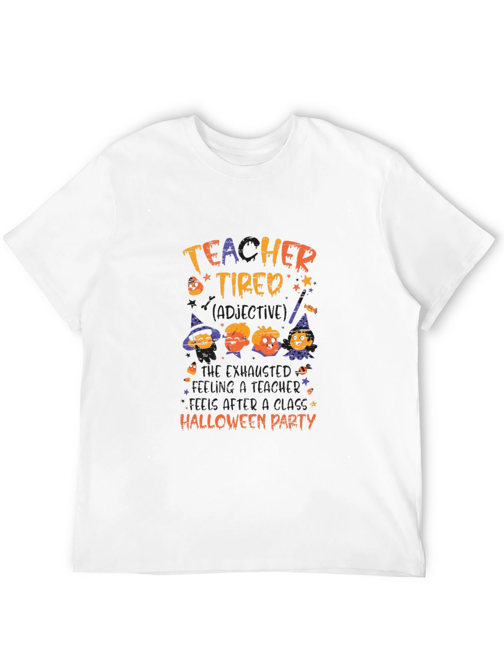Teacher Tired Halloween Party Graphic T-Shirt