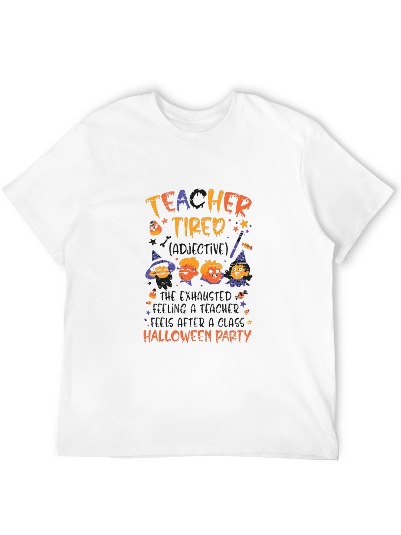 Teacher Tired Halloween Party Graphic T-Shirt