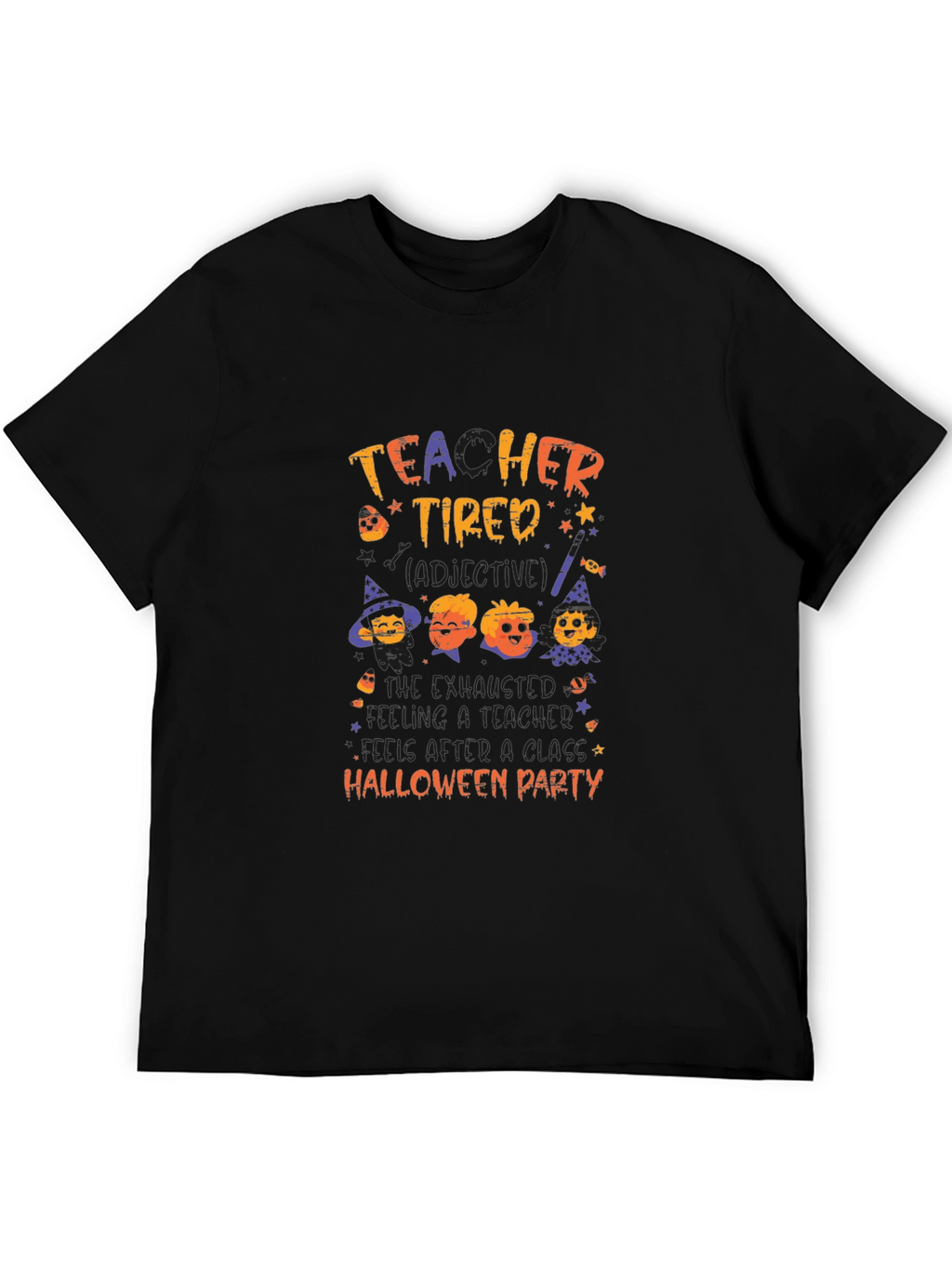 Teacher Tired Halloween Party Graphic T-Shirt
