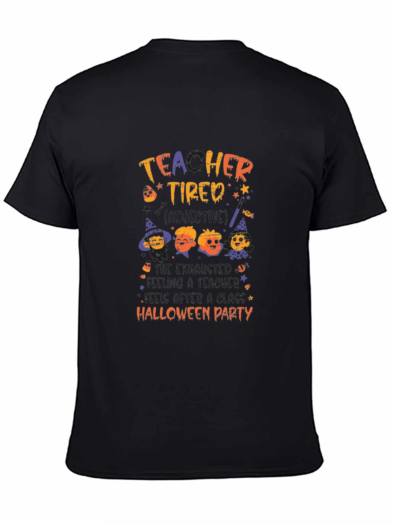 Teacher Tired Halloween Party Graphic T-Shirt