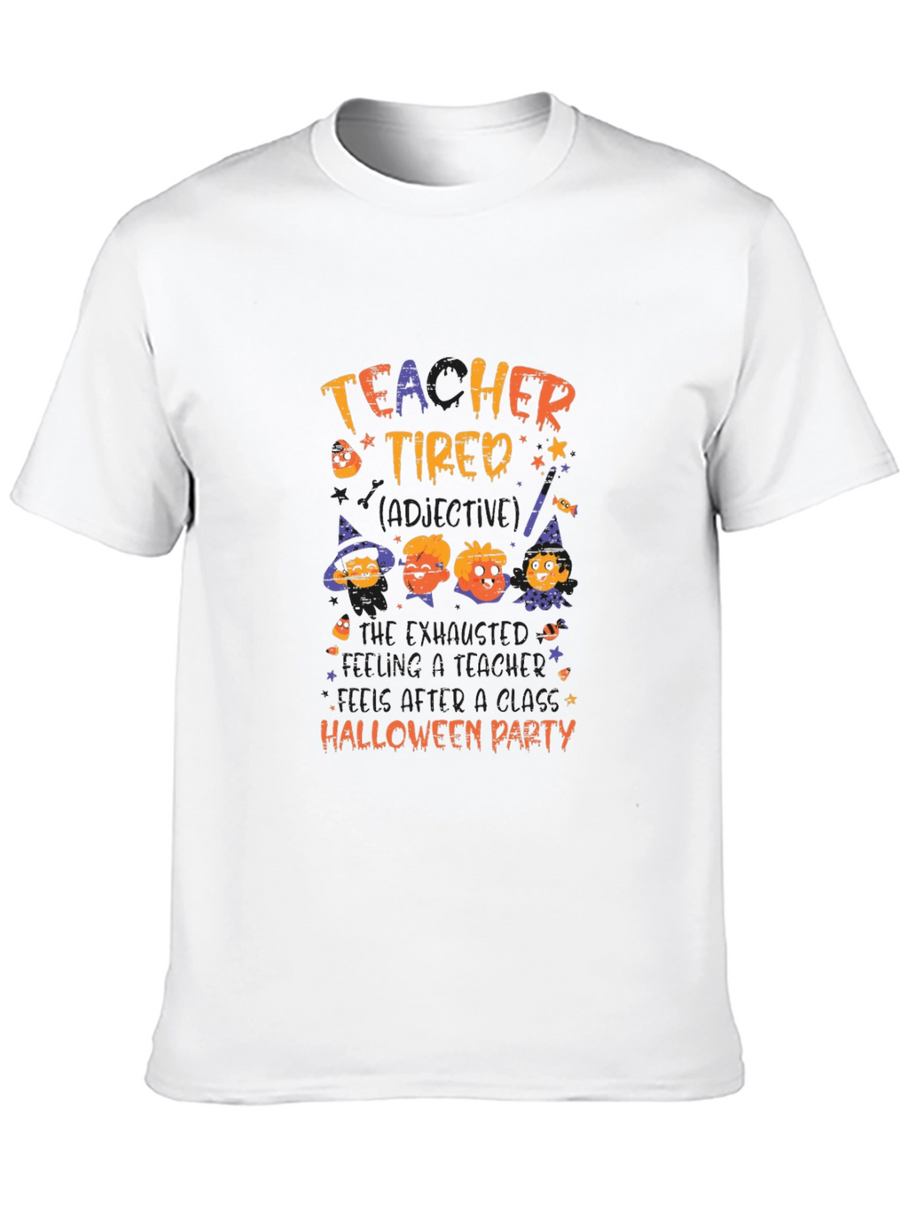 Teacher Tired Halloween Party Graphic T-Shirt