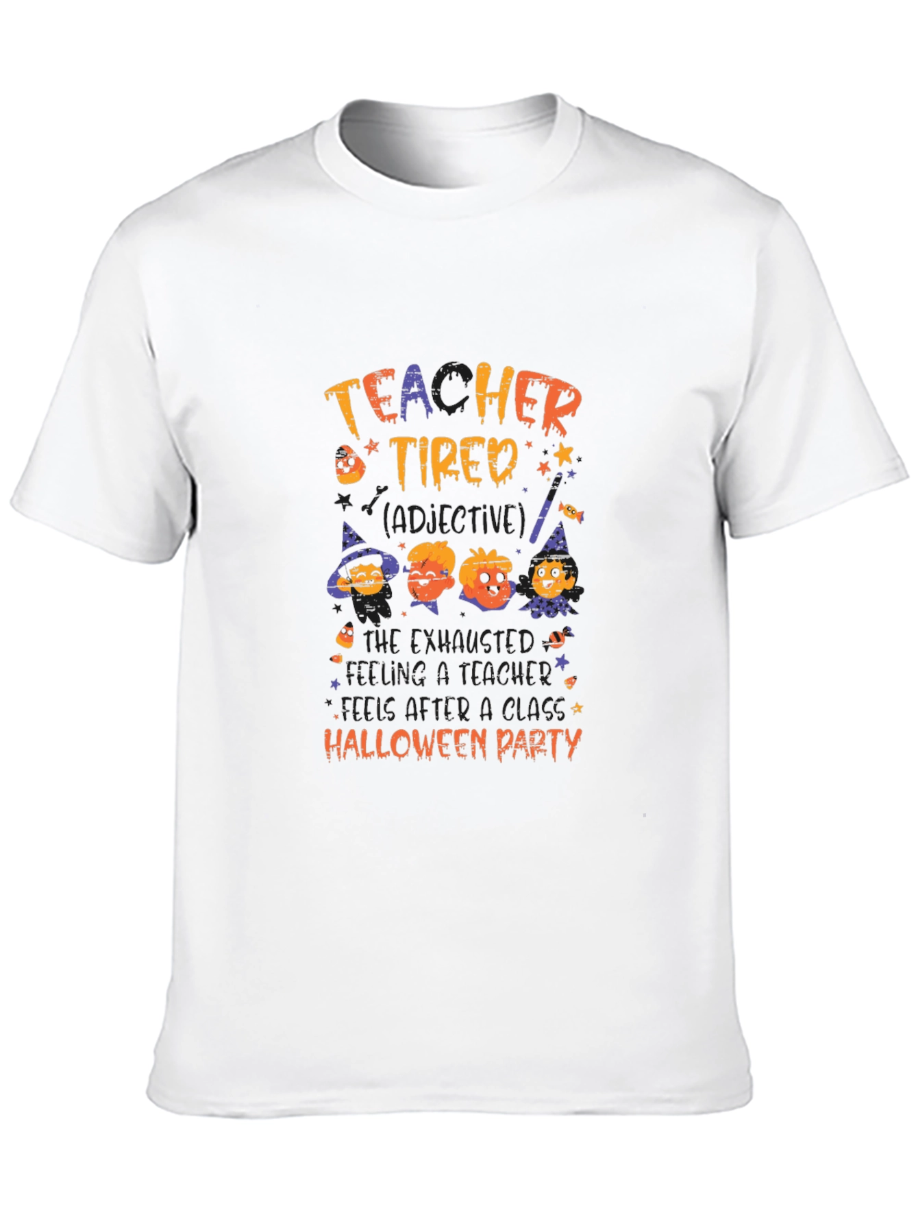 Teacher Tired Halloween Party Graphic T-Shirt