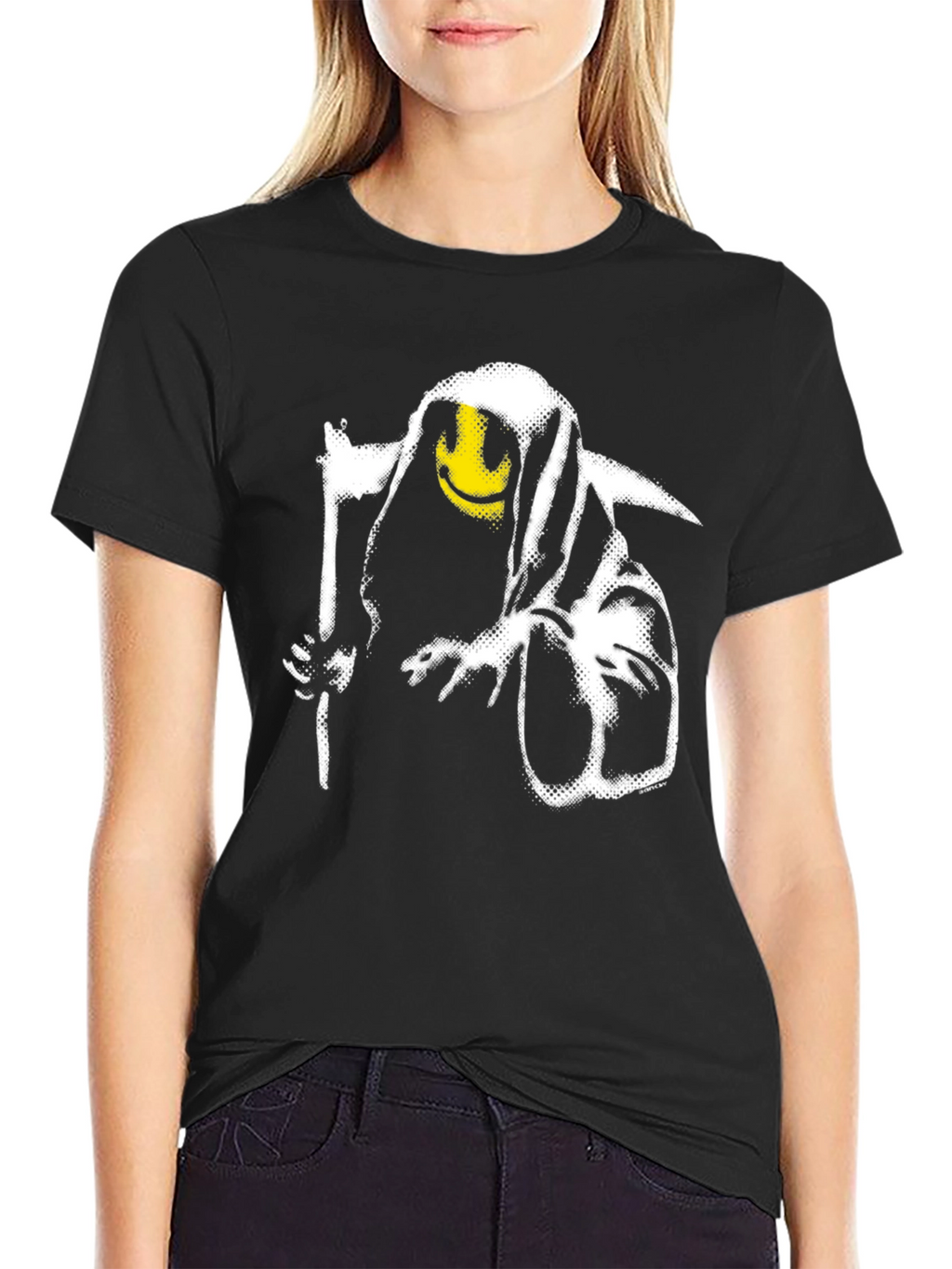 Smiley Reaper Graphic Tee - Mens Black T-Shirt
