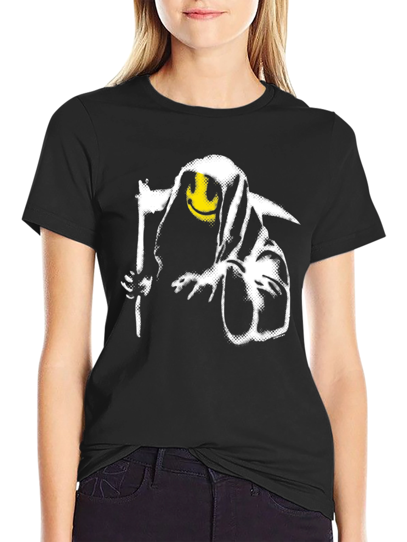 Smiley Reaper Graphic Tee - Mens Black T-Shirt