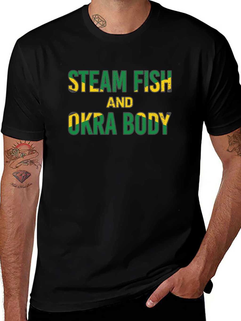 Steam Fish and Okra Body Graphic Tee