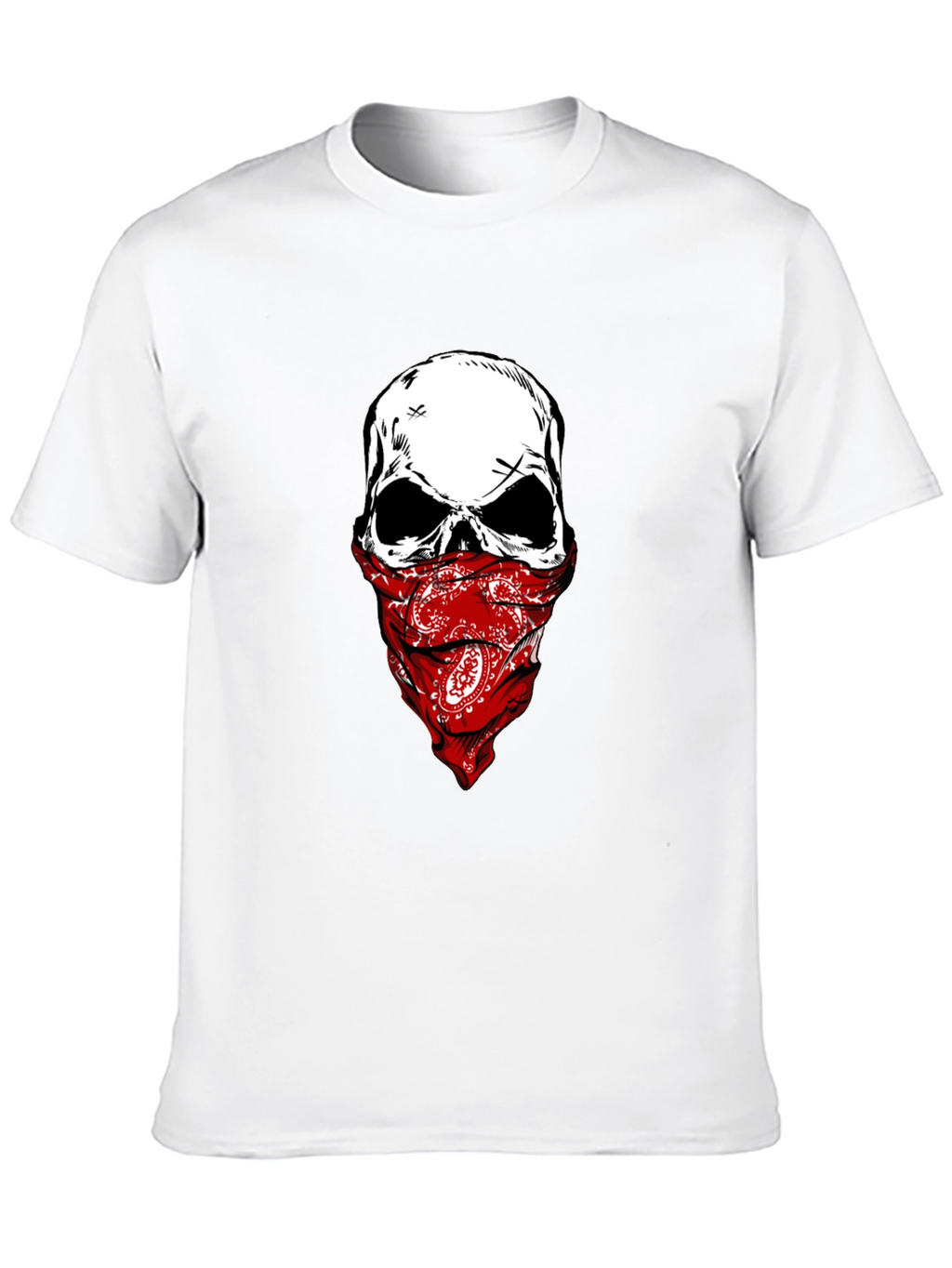Skull Bandana Graphic Tee - Mens Black T-Shirt