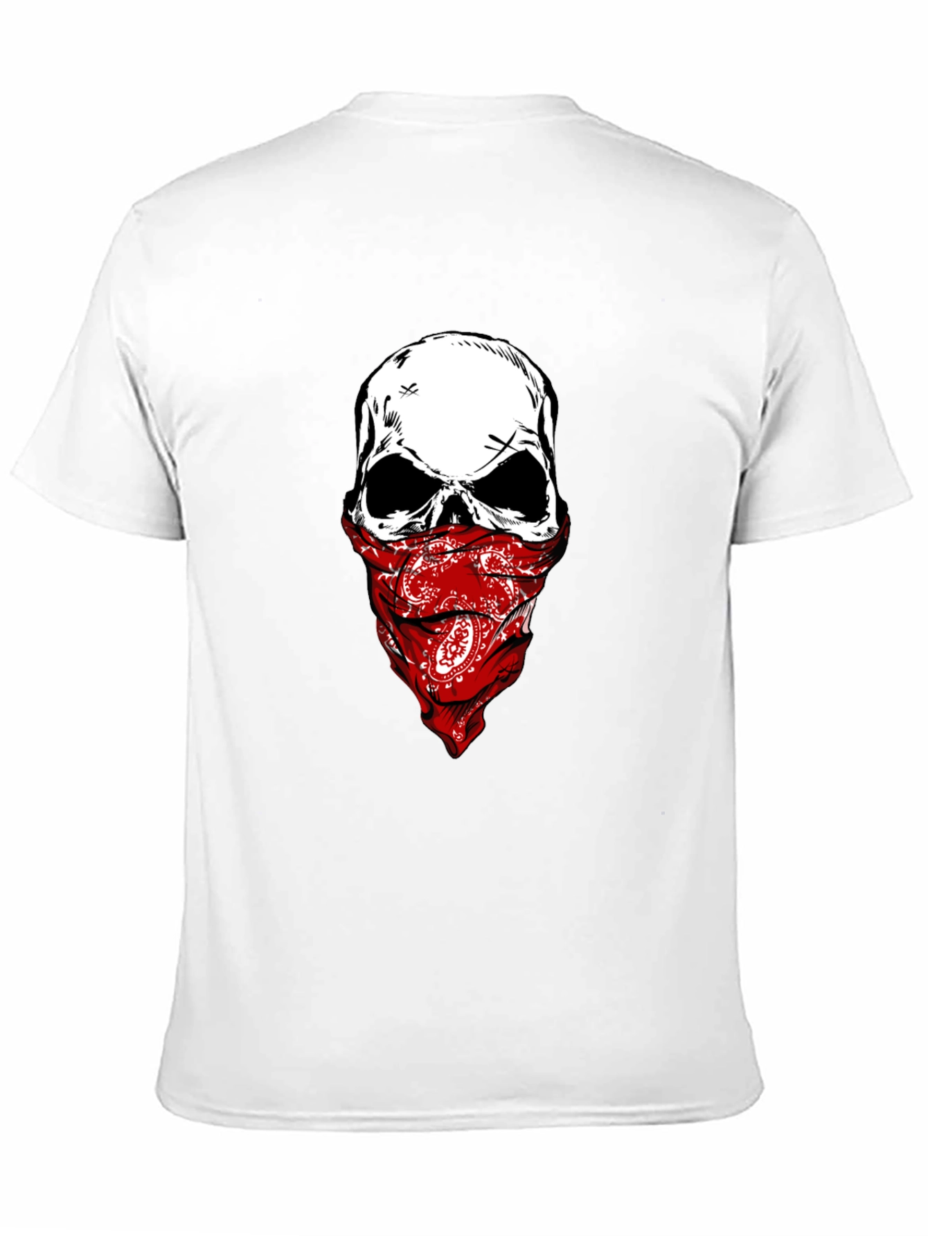 Skull Bandana Graphic Tee - Mens Black T-Shirt