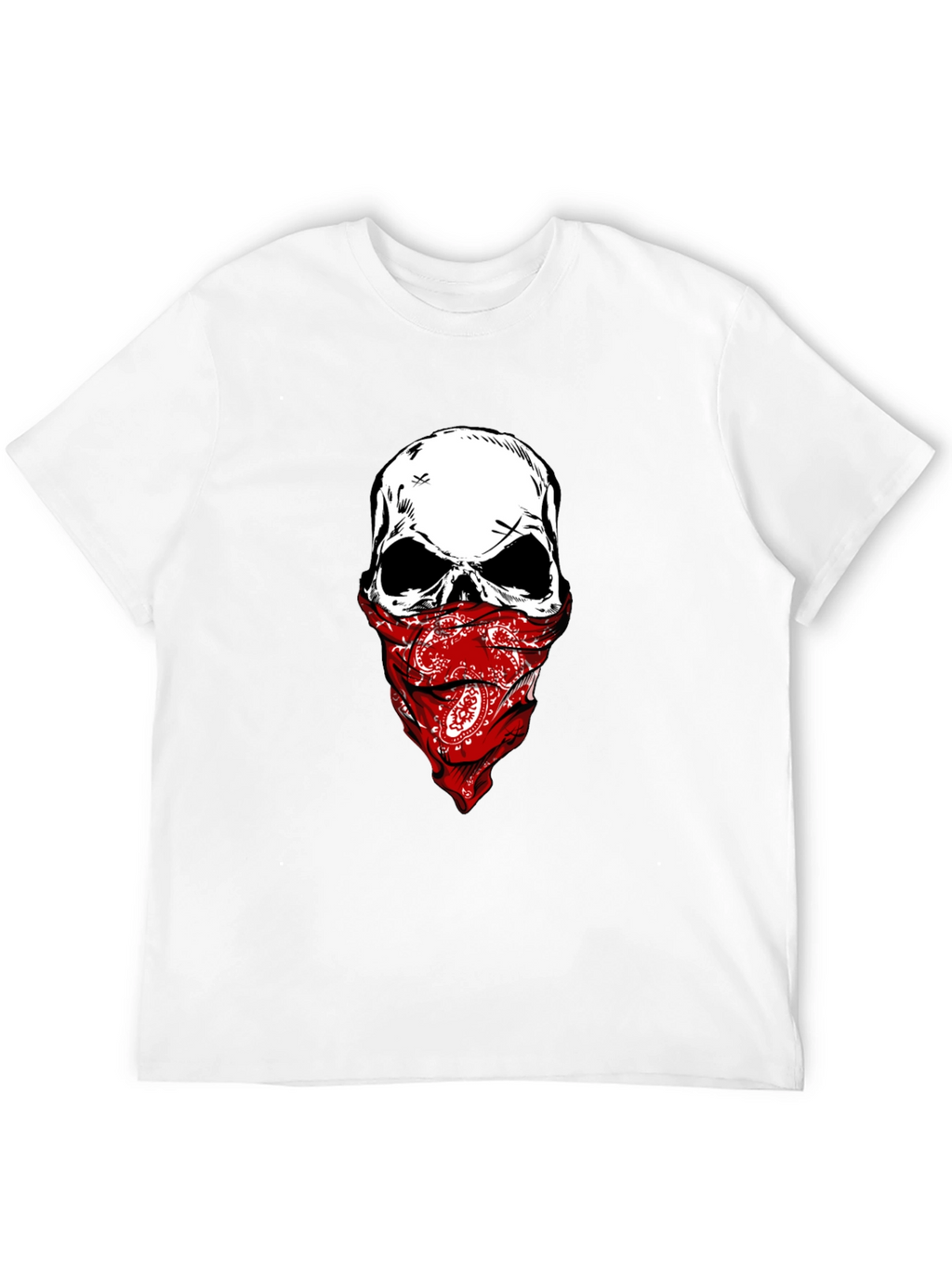Skull Bandana Graphic Tee - Mens Black T-Shirt