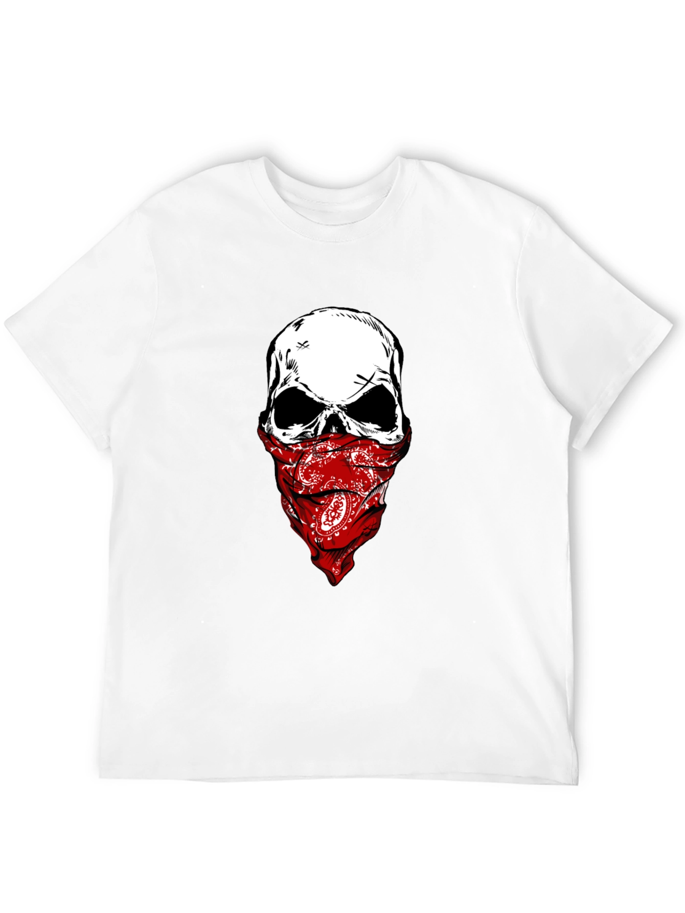 Skull Bandana Graphic Tee - Mens Black T-Shirt
