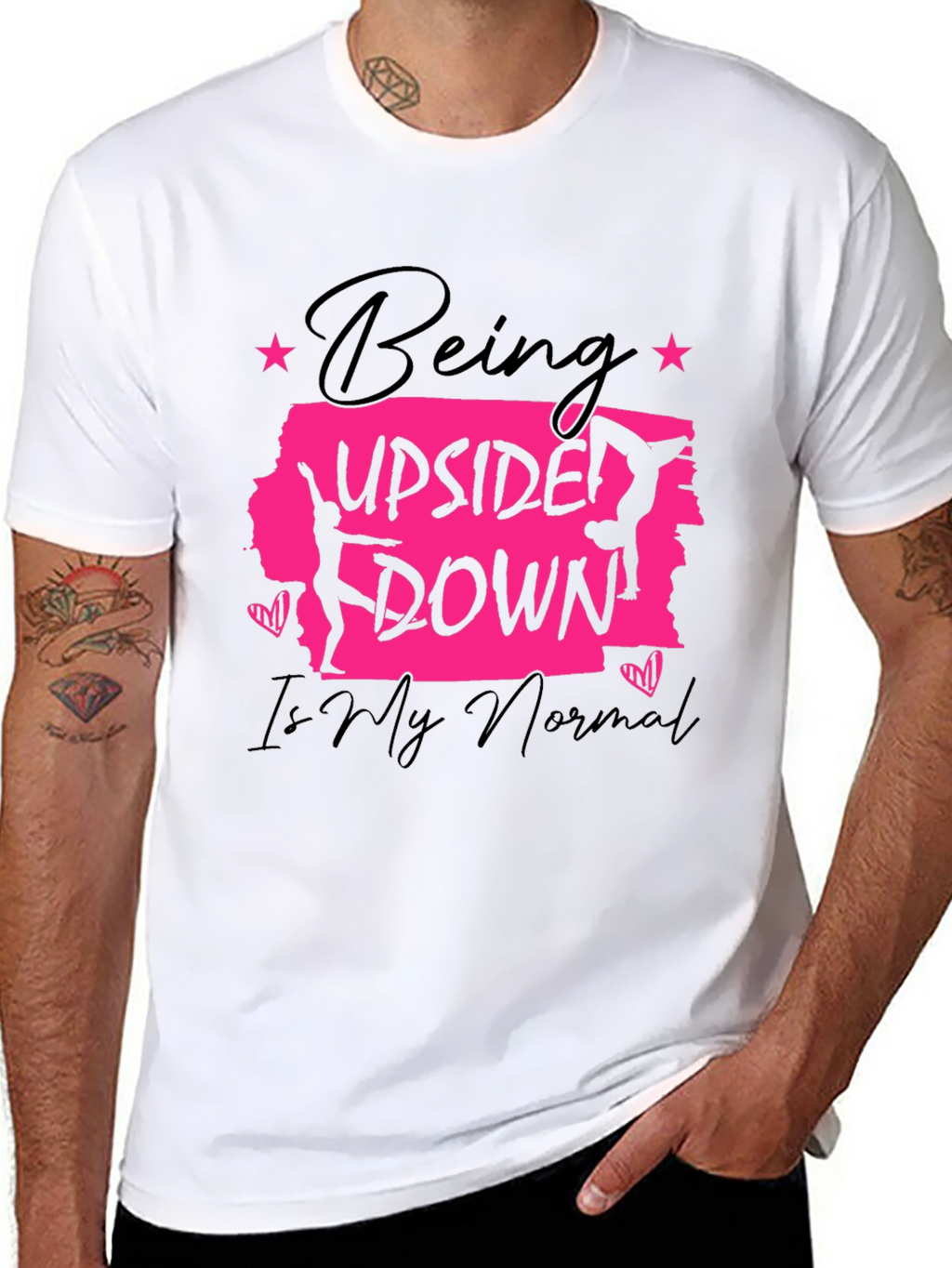 Upside Down Normal Gymnast Graphic T-Shirt