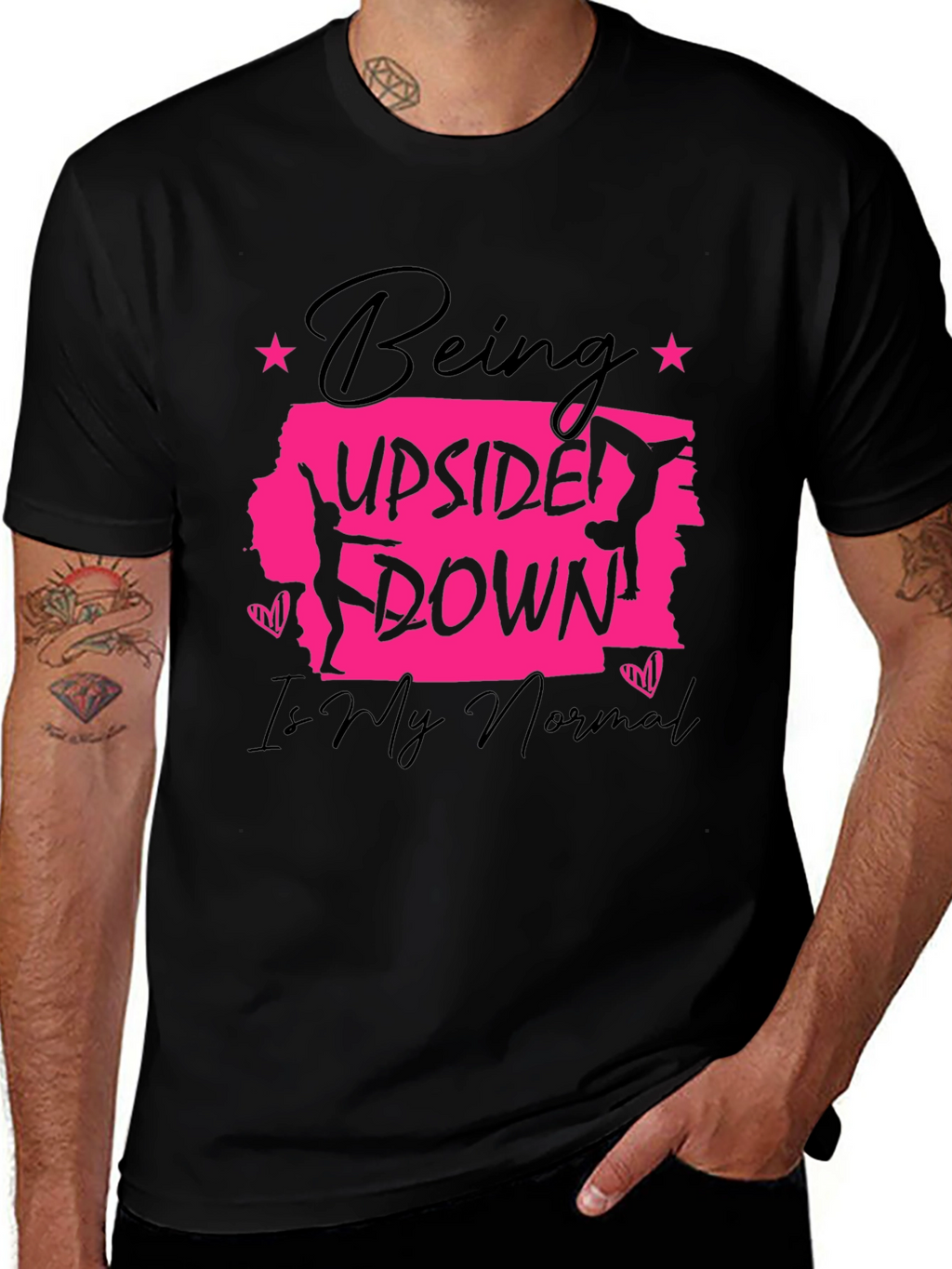 Upside Down Normal Gymnast Graphic T-Shirt
