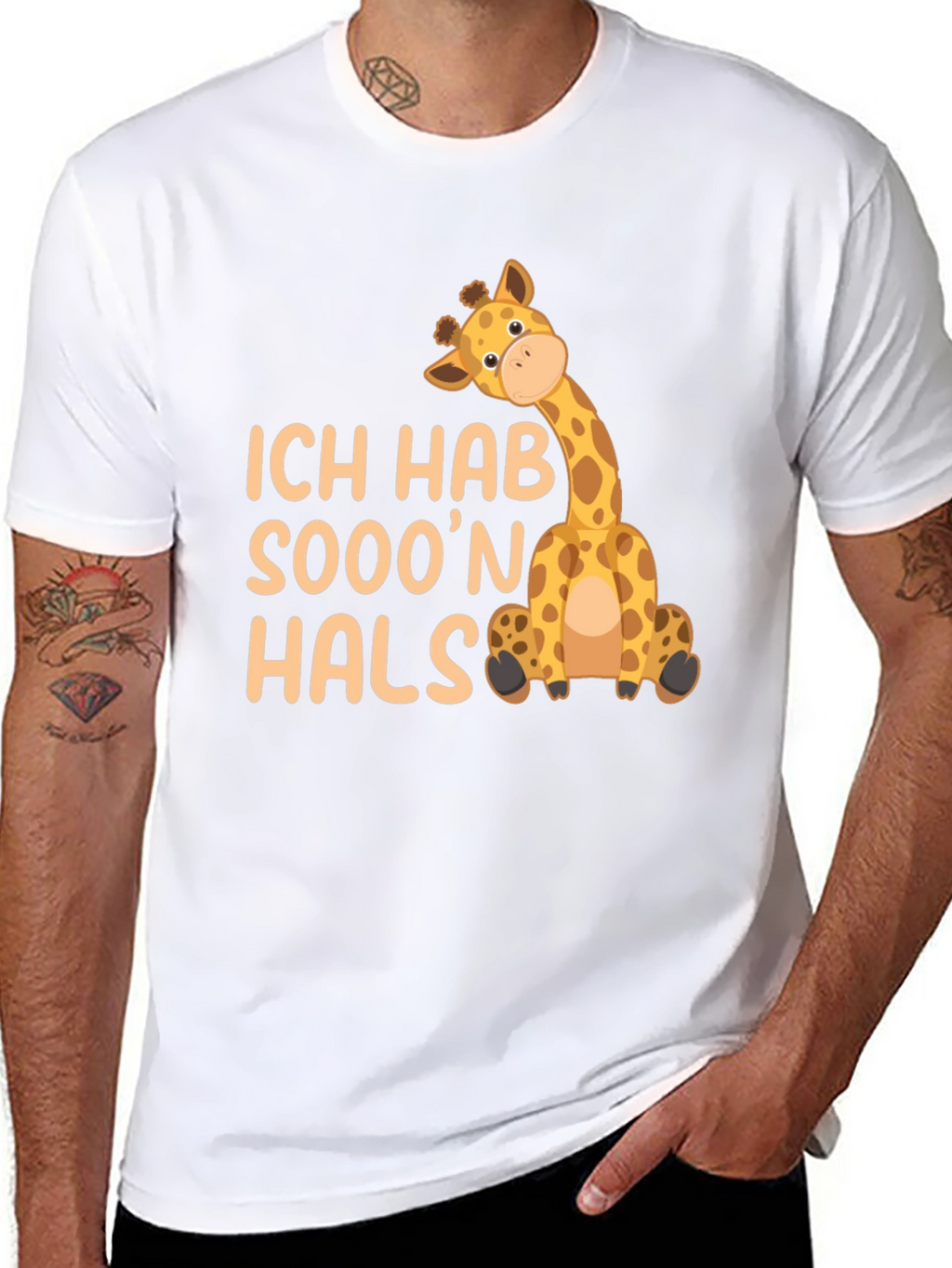 Ich Hab Sooon Hals Giraffe Black T-Shirt