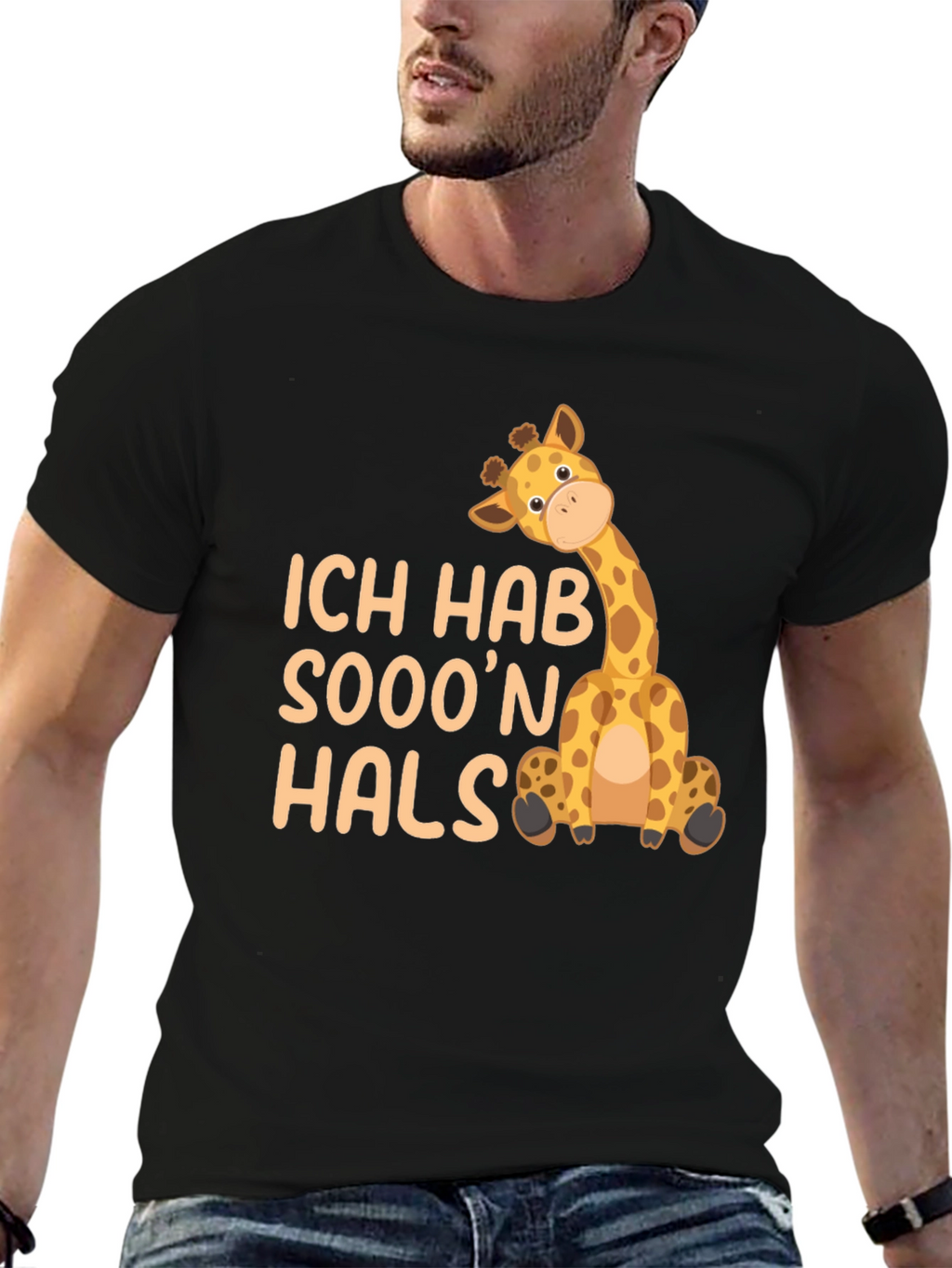 Ich Hab Sooon Hals Giraffe Black T-Shirt