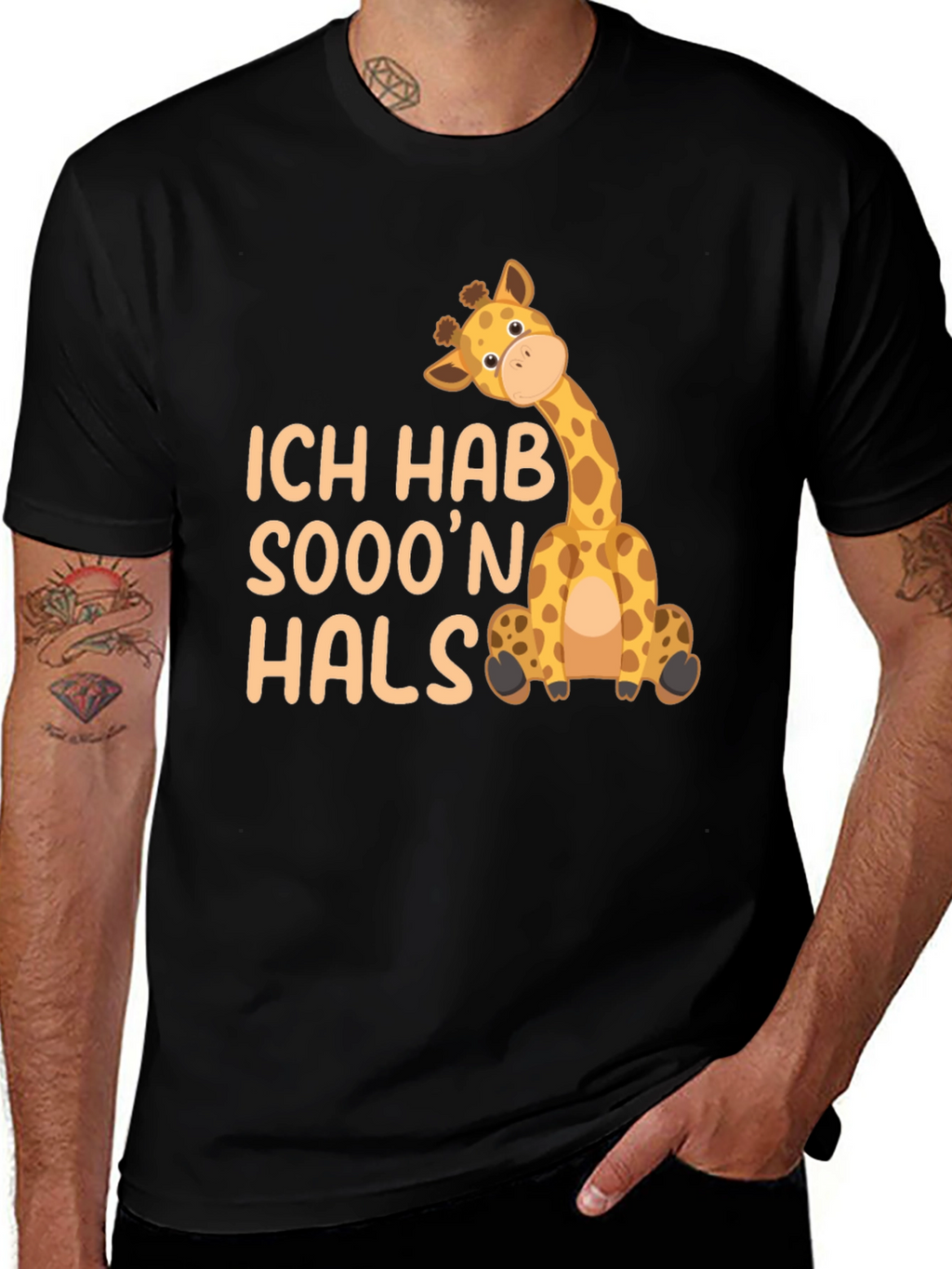 Ich Hab Sooon Hals Giraffe Black T-Shirt