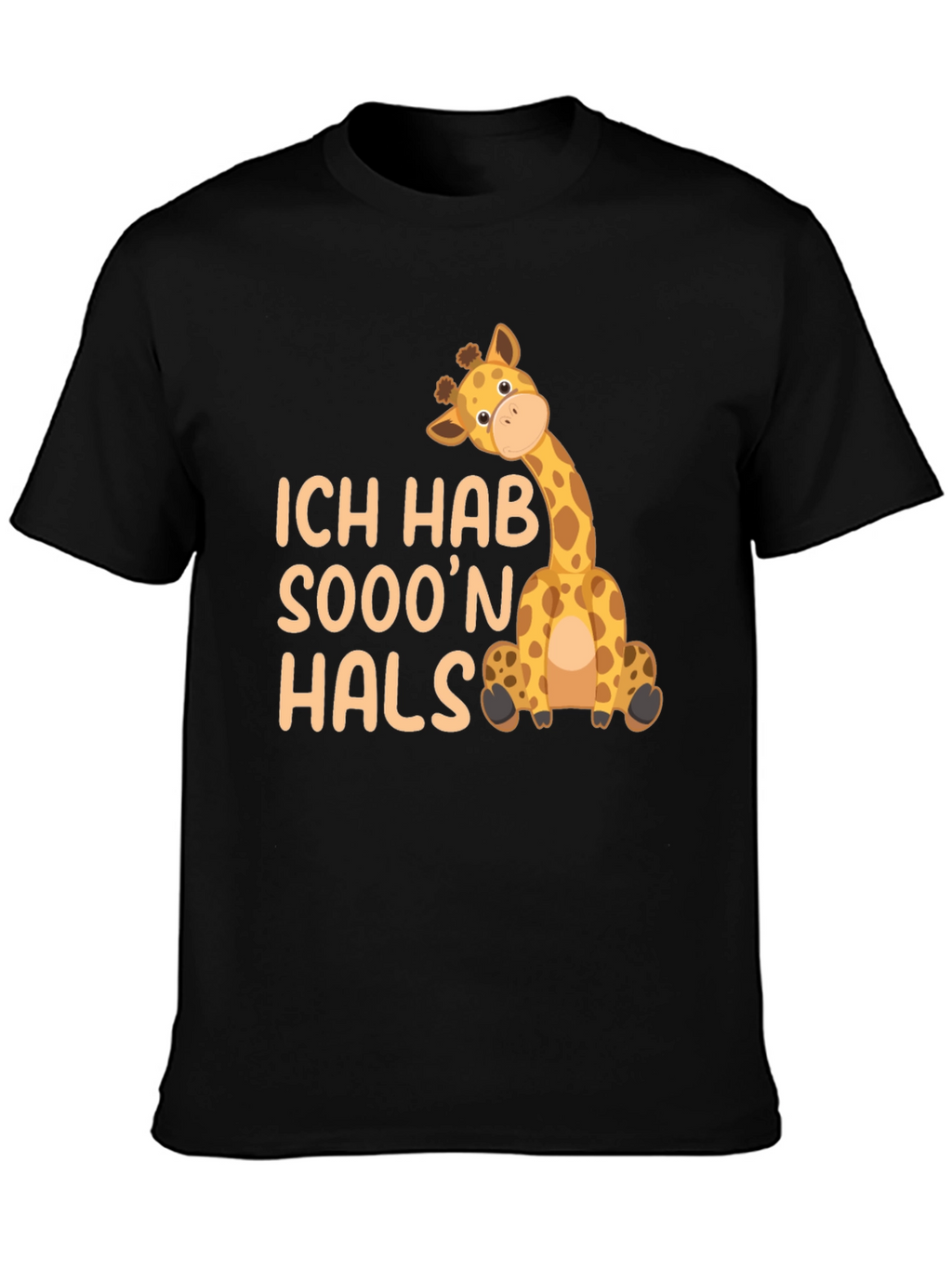 Ich Hab Sooon Hals Giraffe Black T-Shirt