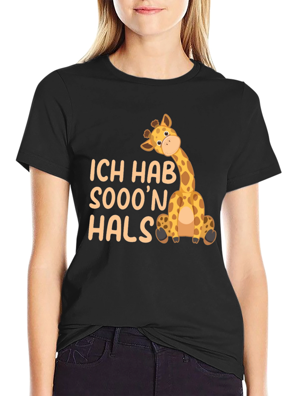 Ich Hab Sooon Hals Giraffe Black T-Shirt