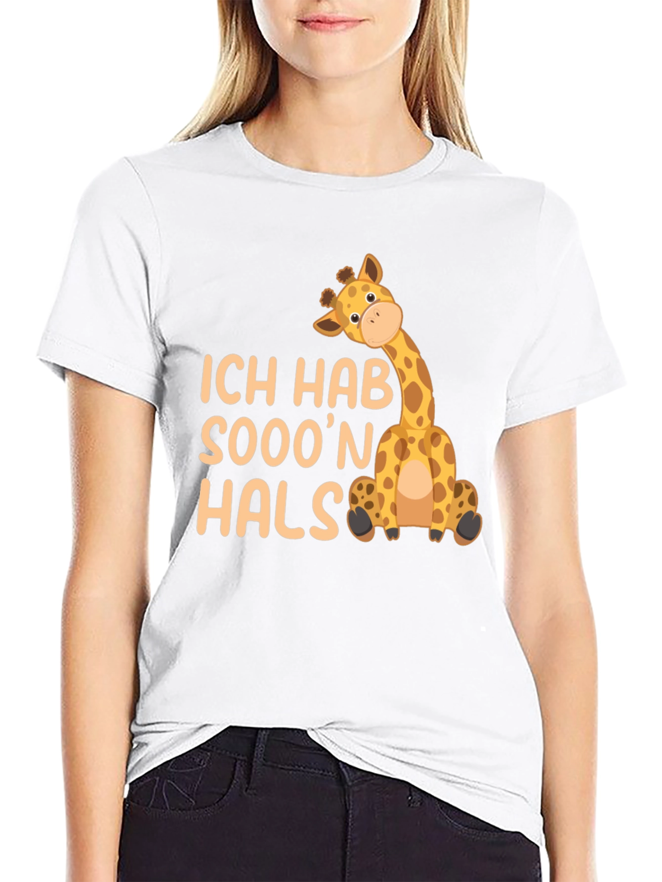 Ich Hab Sooon Hals Giraffe Black T-Shirt