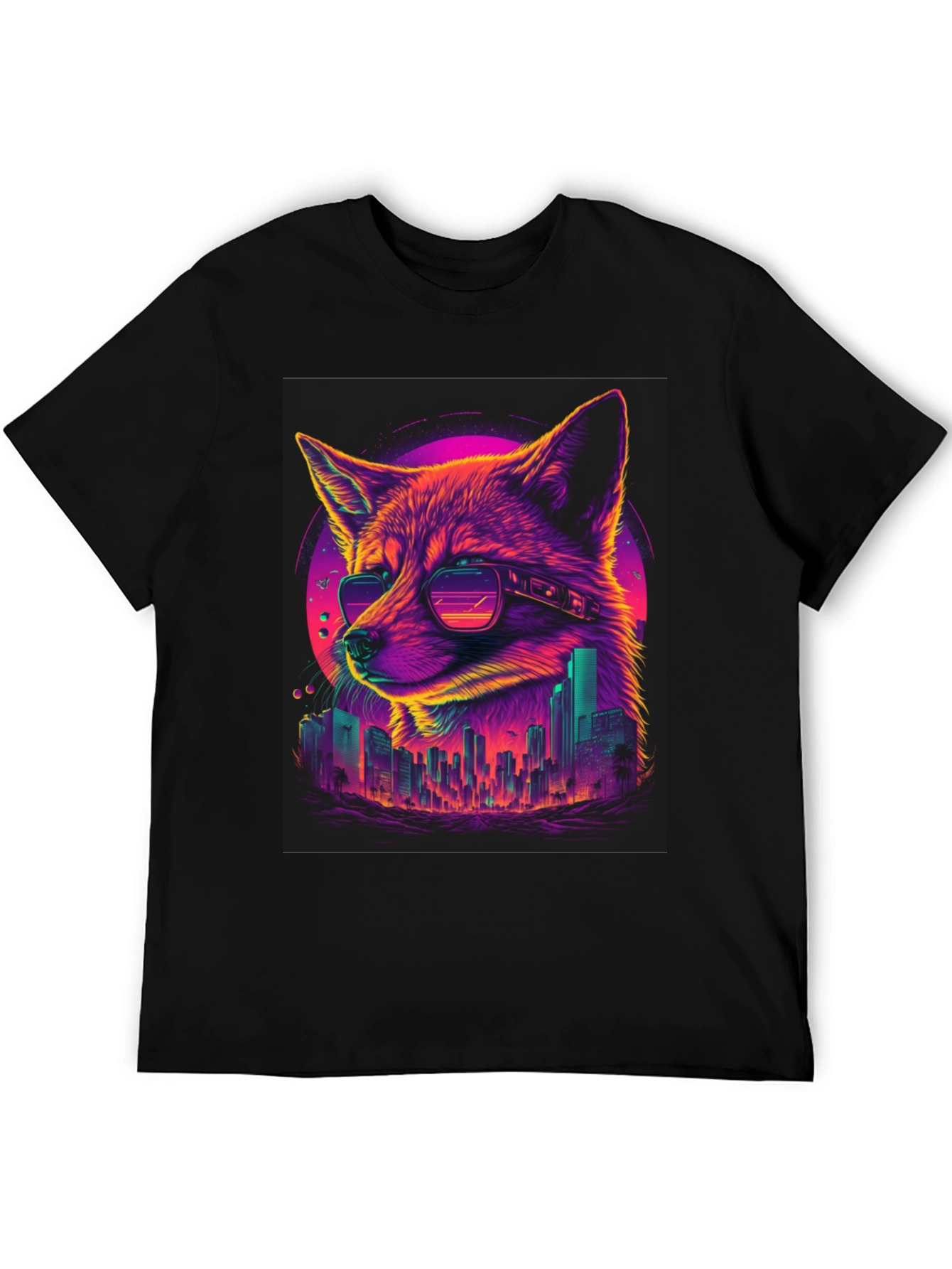 Retro Fox Cityscape Graphic Tee