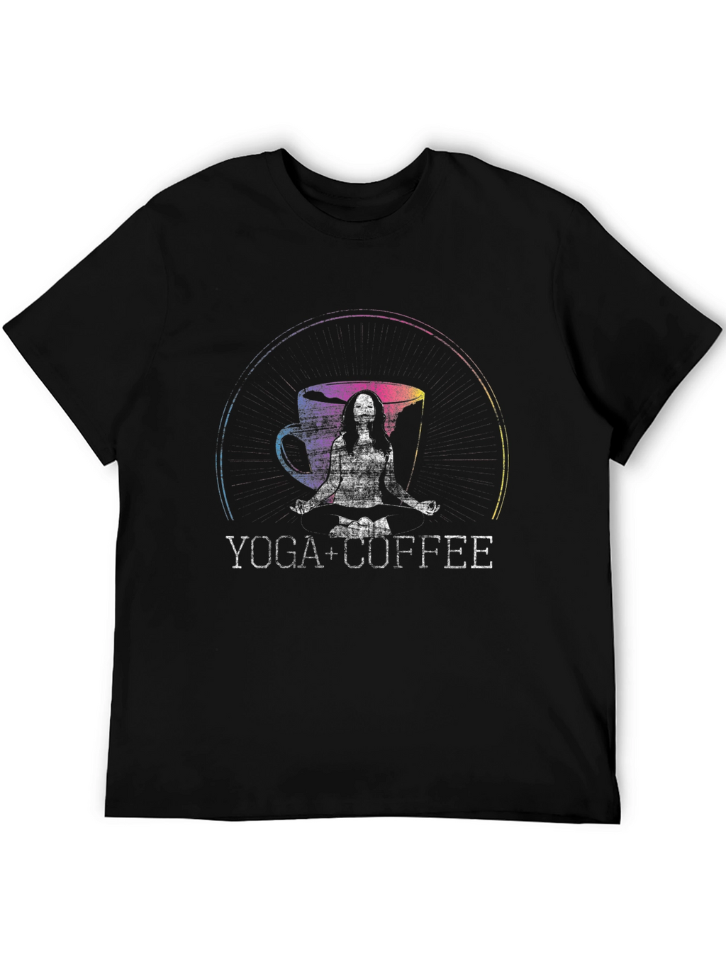 Yoga + Coffee Graphic T-Shirt Black