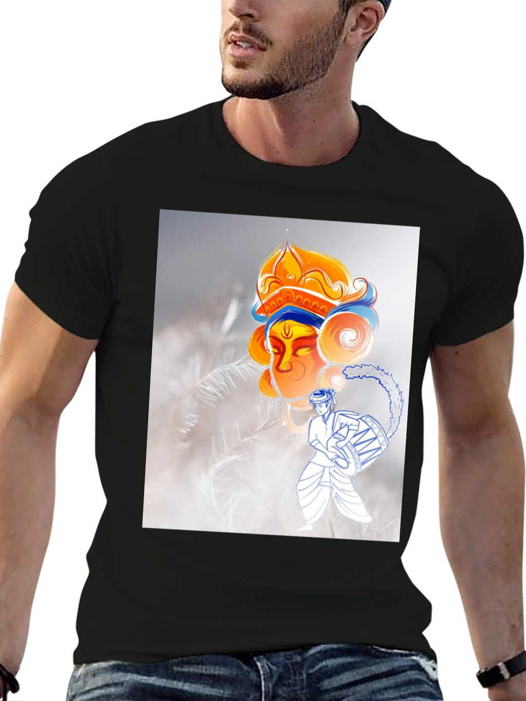 Durga Puja T-Shirt: Black Graphic Tee