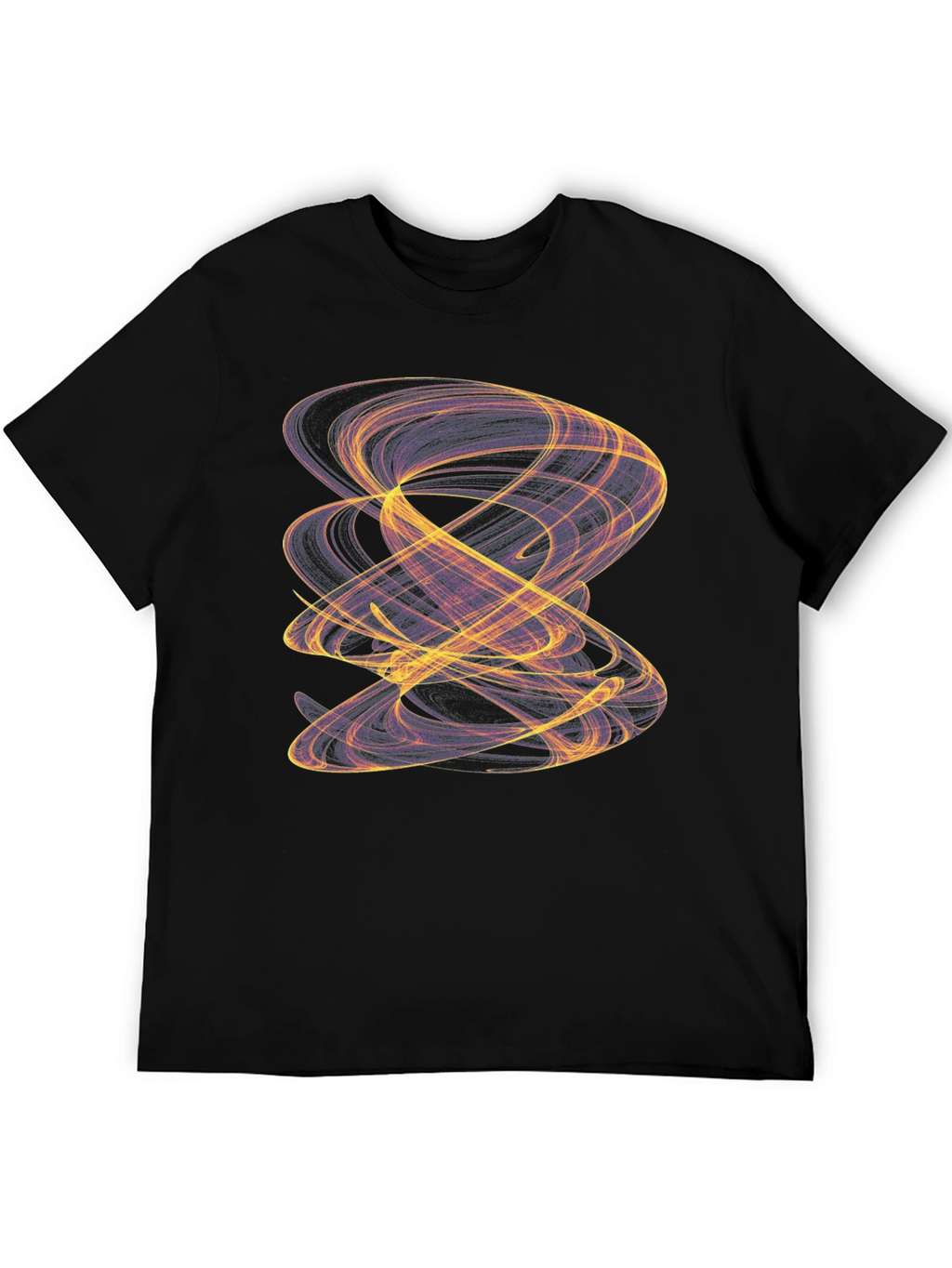 Abstract Swirl Graphic Black T-Shirt