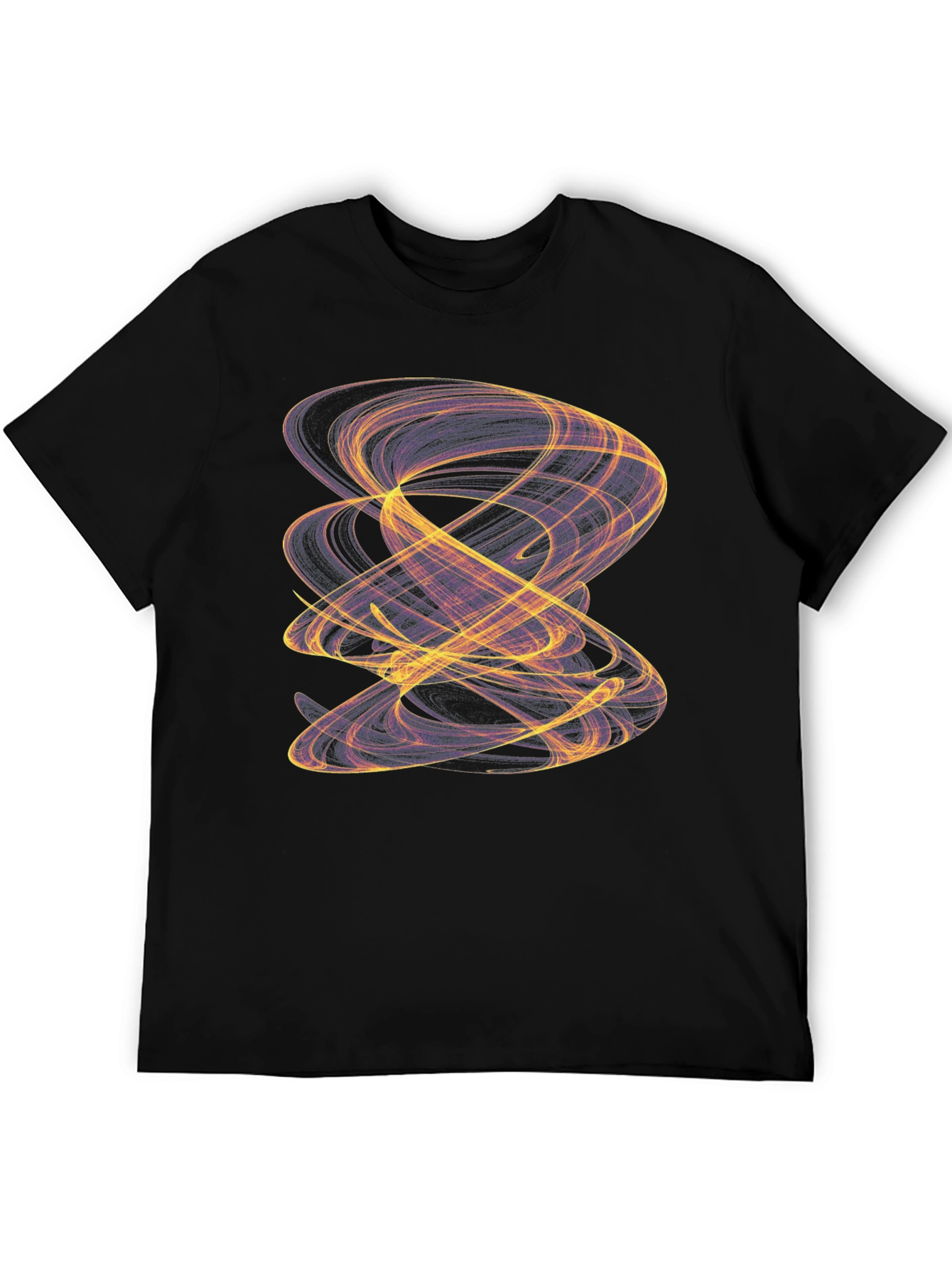 Abstract Swirl Graphic Black T-Shirt