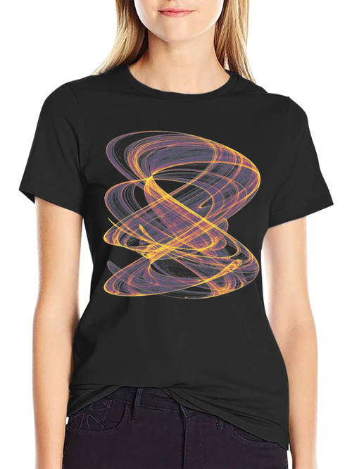 Abstract Swirl Graphic Black T-Shirt
