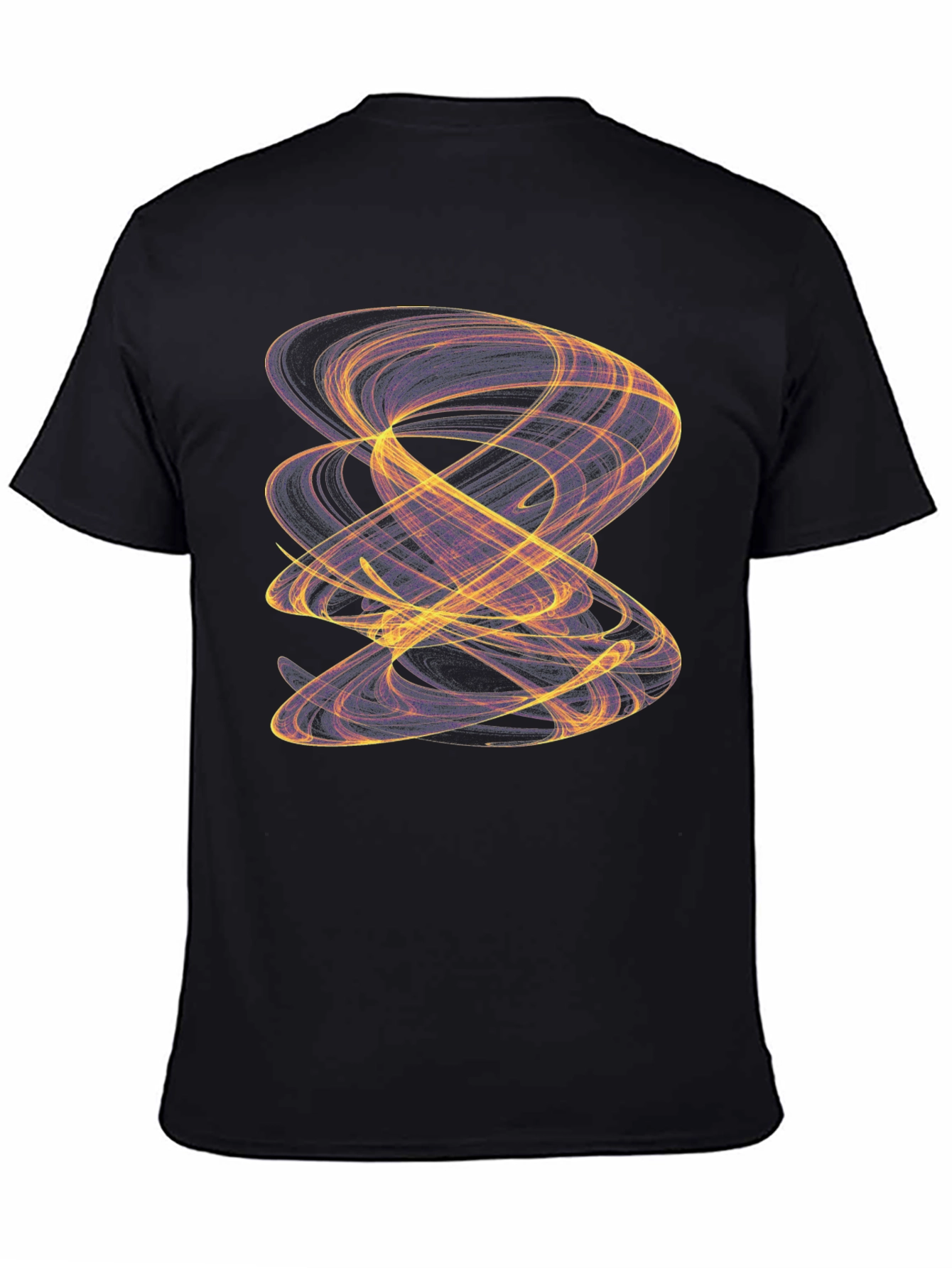 Abstract Swirl Graphic Black T-Shirt