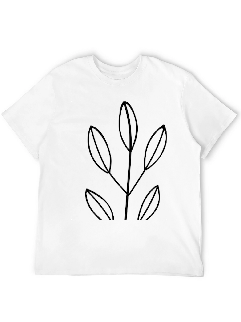 Minimalist Black T-Shirt with Leaf Design