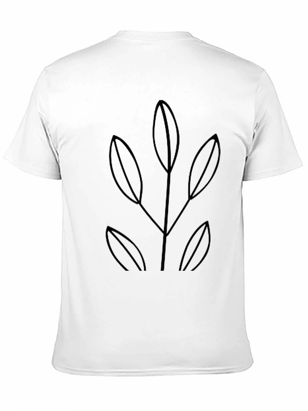 Minimalist Black T-Shirt with Leaf Design