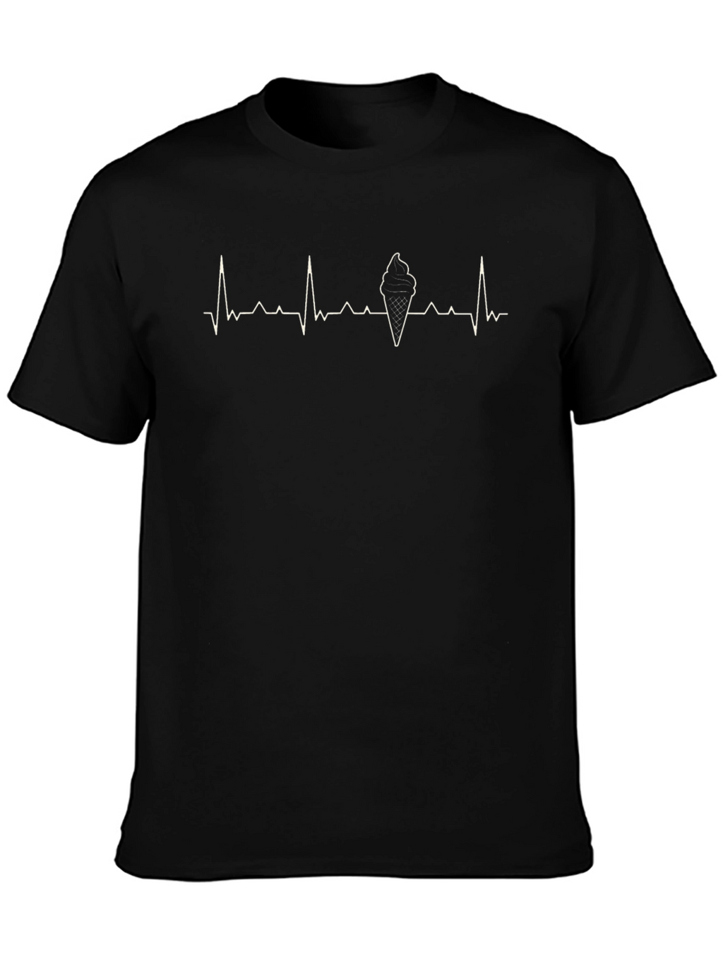 Ice Cream Heartbeat T-Shirt - Black
