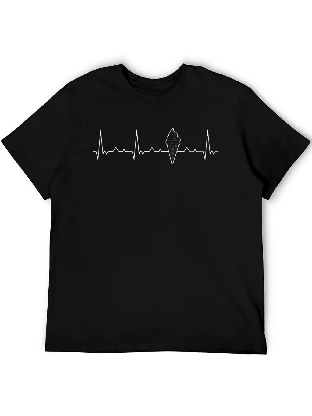 Ice Cream Heartbeat T-Shirt - Black