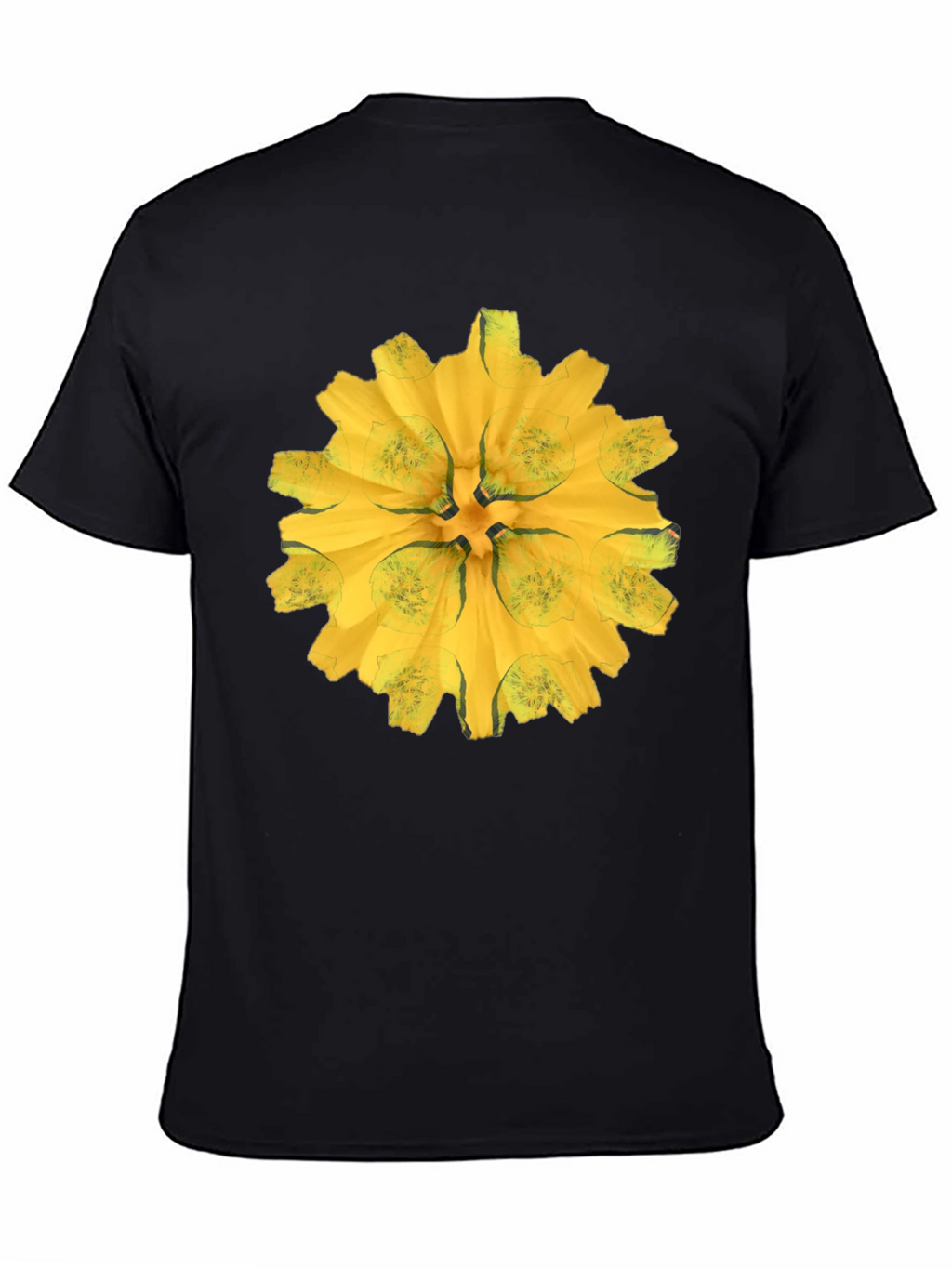 Black Tee with Abstract Floral Graphic