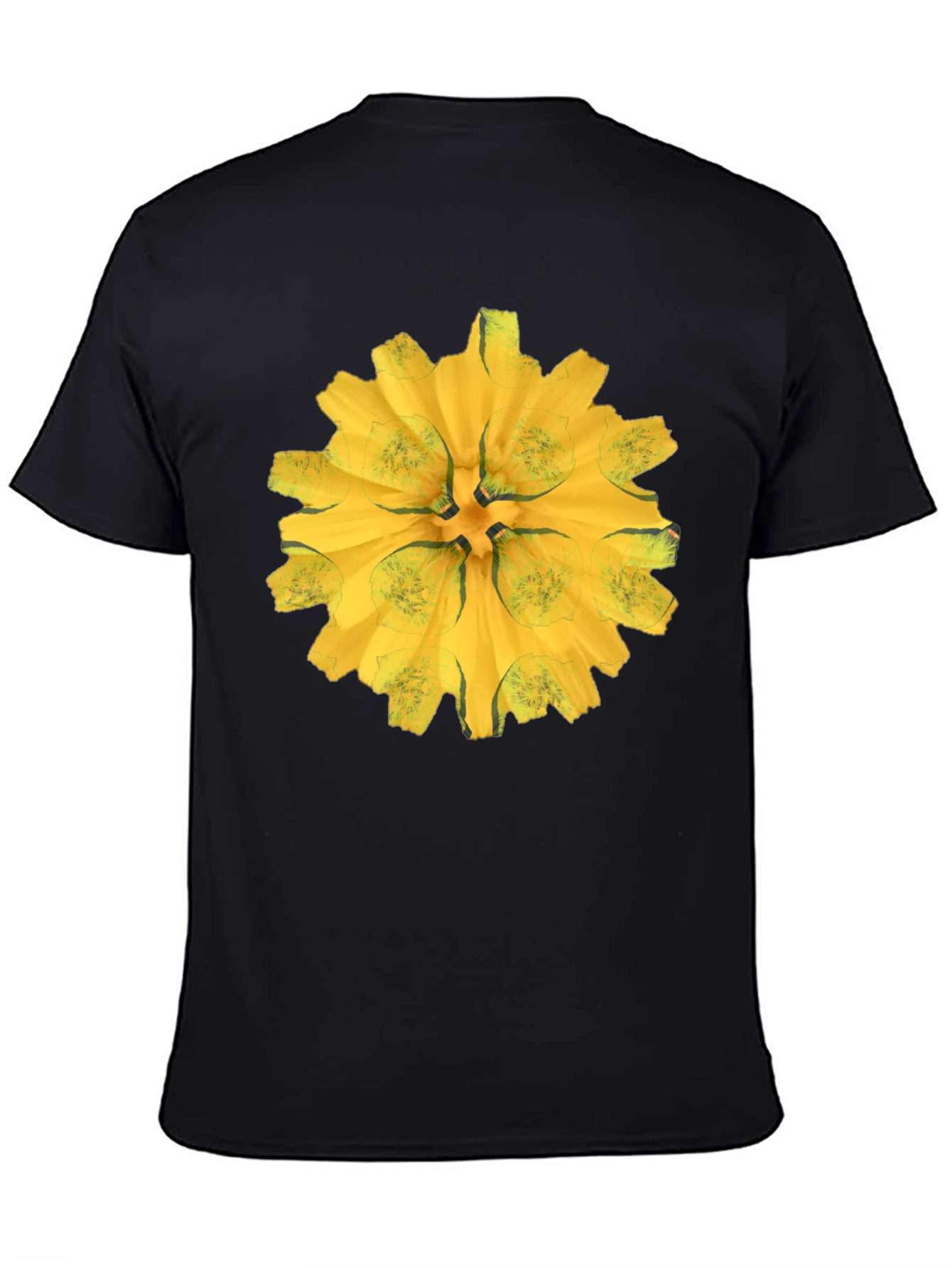 Black Tee with Abstract Floral Graphic