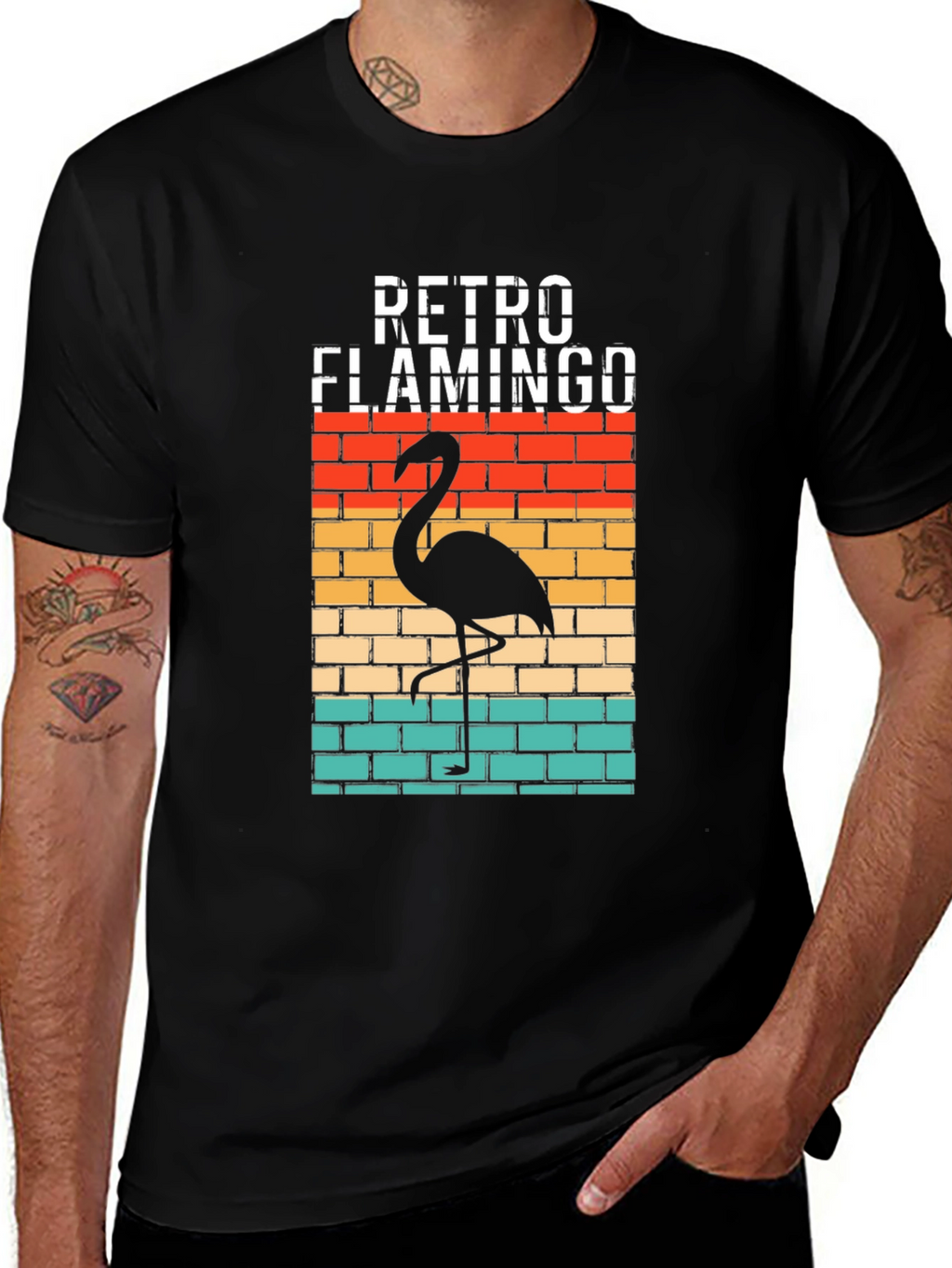 Retro Flamingo Graphic T-Shirt
