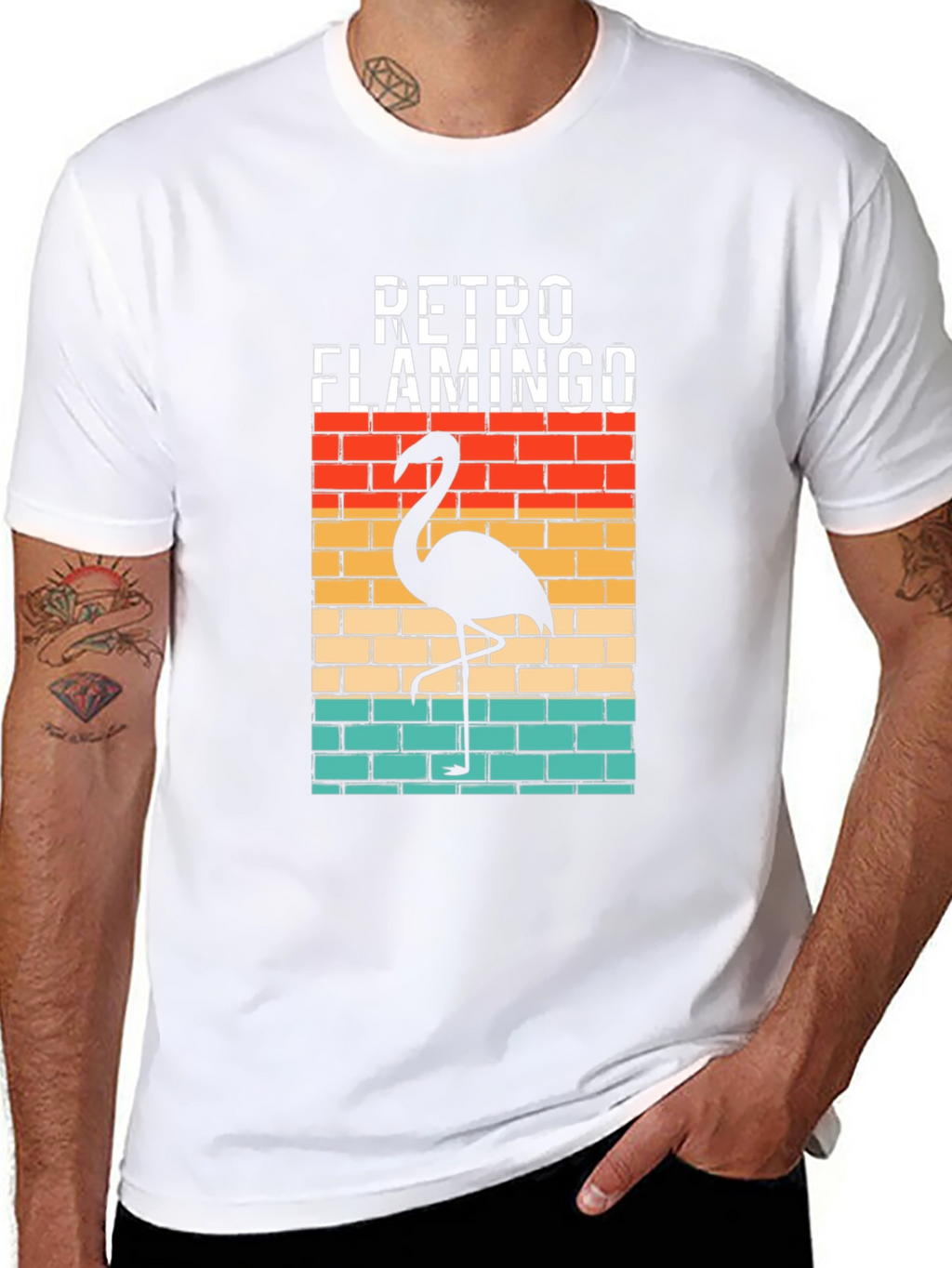 Retro Flamingo Graphic T-Shirt