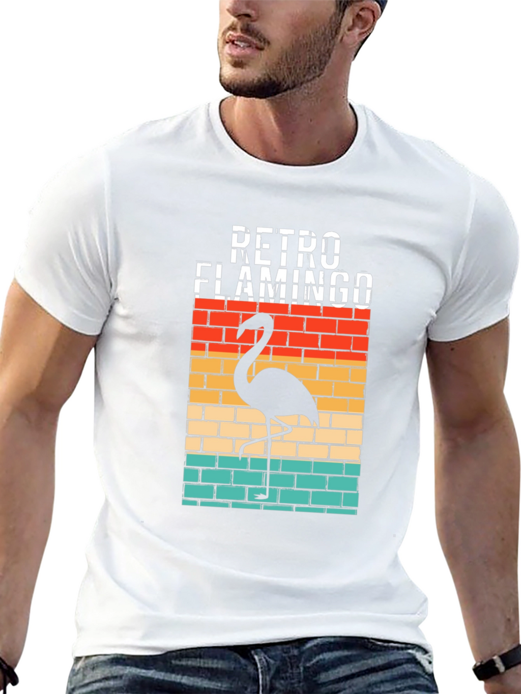 Retro Flamingo Graphic T-Shirt
