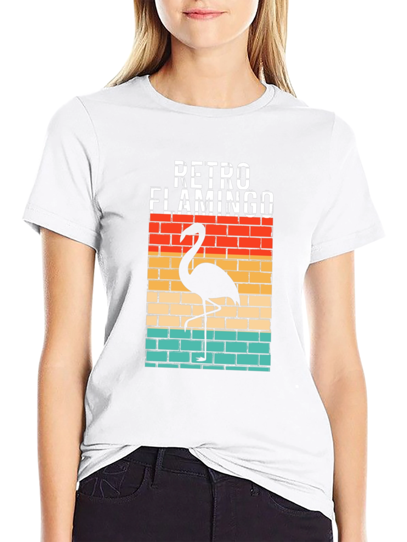 Retro Flamingo Graphic T-Shirt