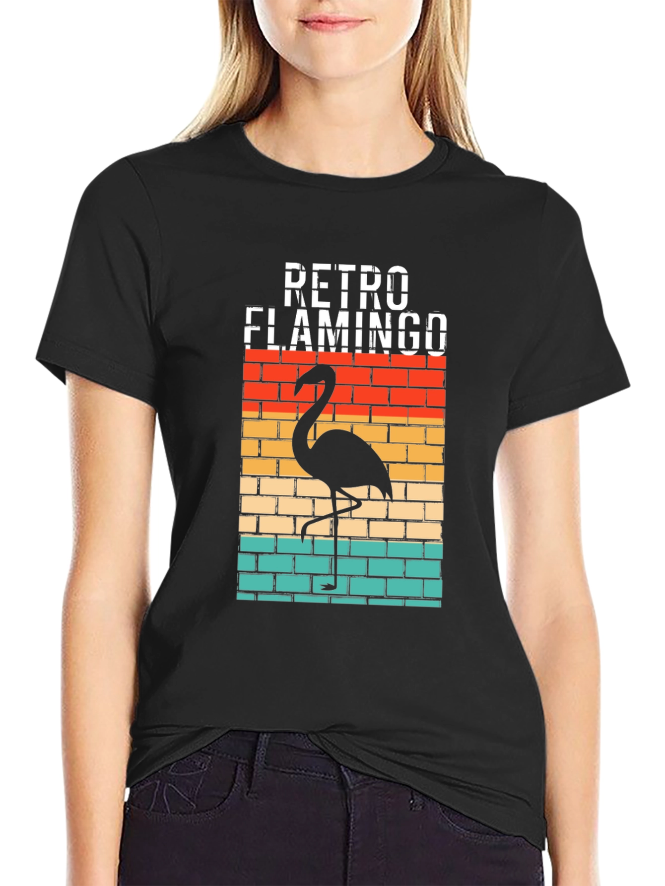 Retro Flamingo Graphic T-Shirt