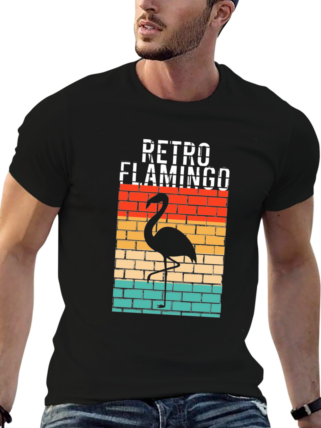 Retro Flamingo Graphic T-Shirt