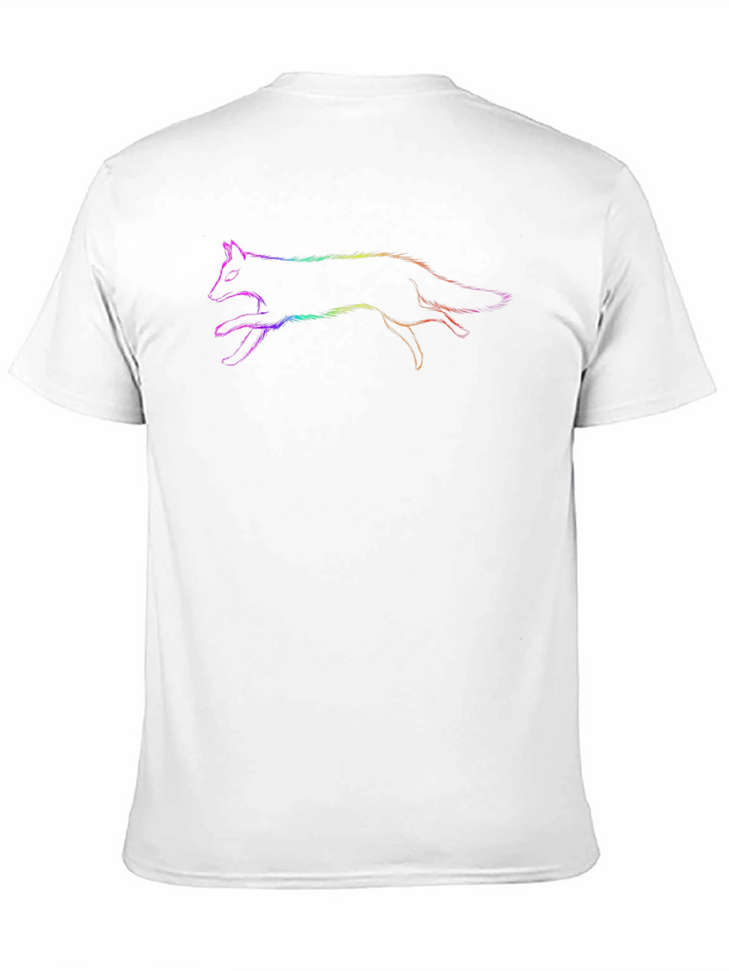 Rainbow Fox Graphic Black T-Shirt