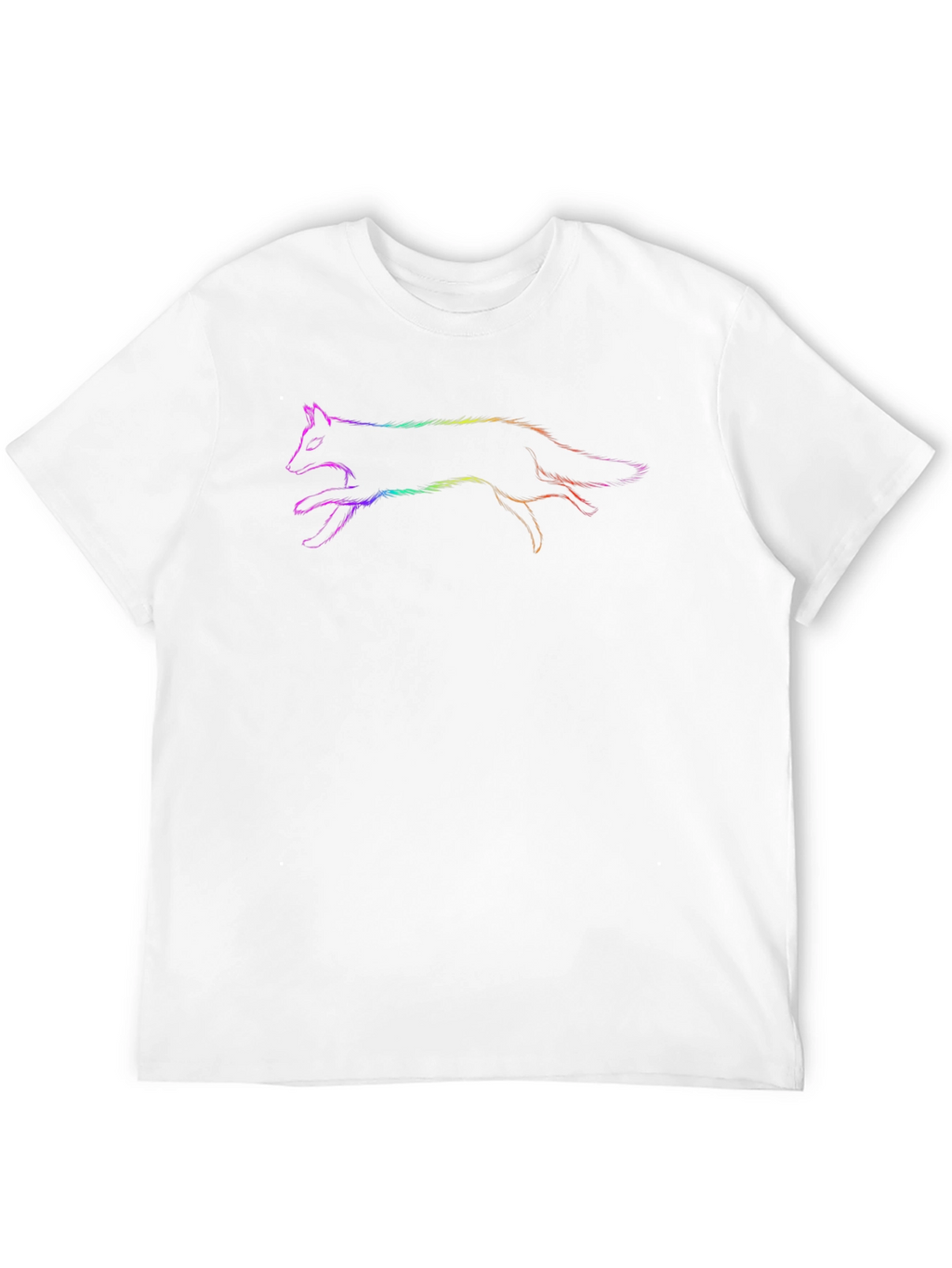 Rainbow Fox Graphic Black T-Shirt