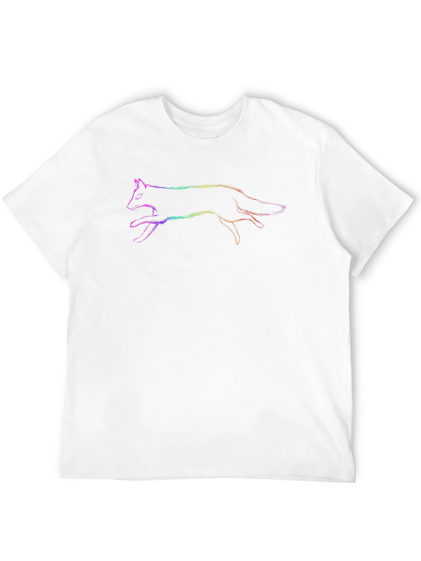 Rainbow Fox Graphic Black T-Shirt