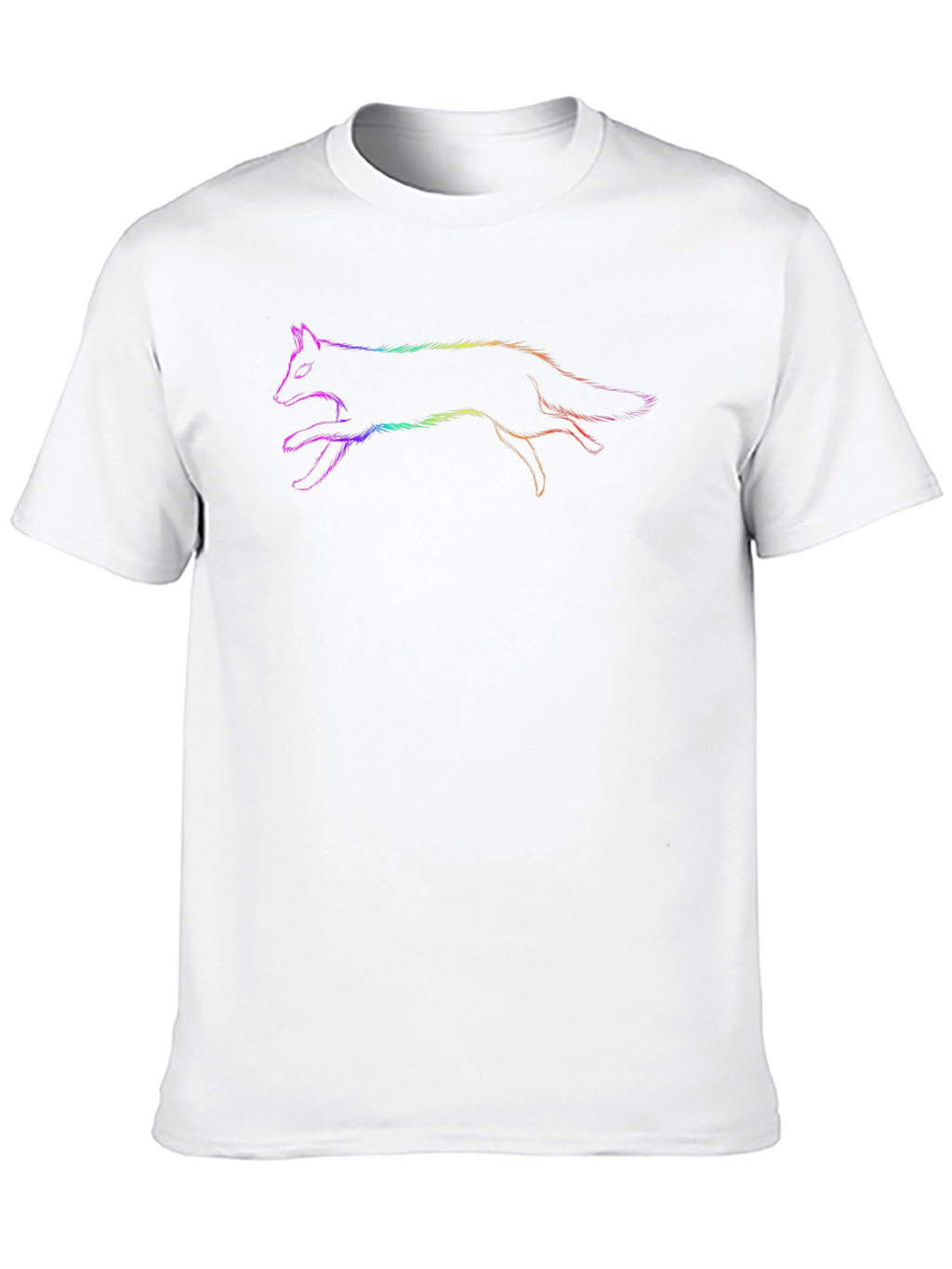 Rainbow Fox Graphic Black T-Shirt