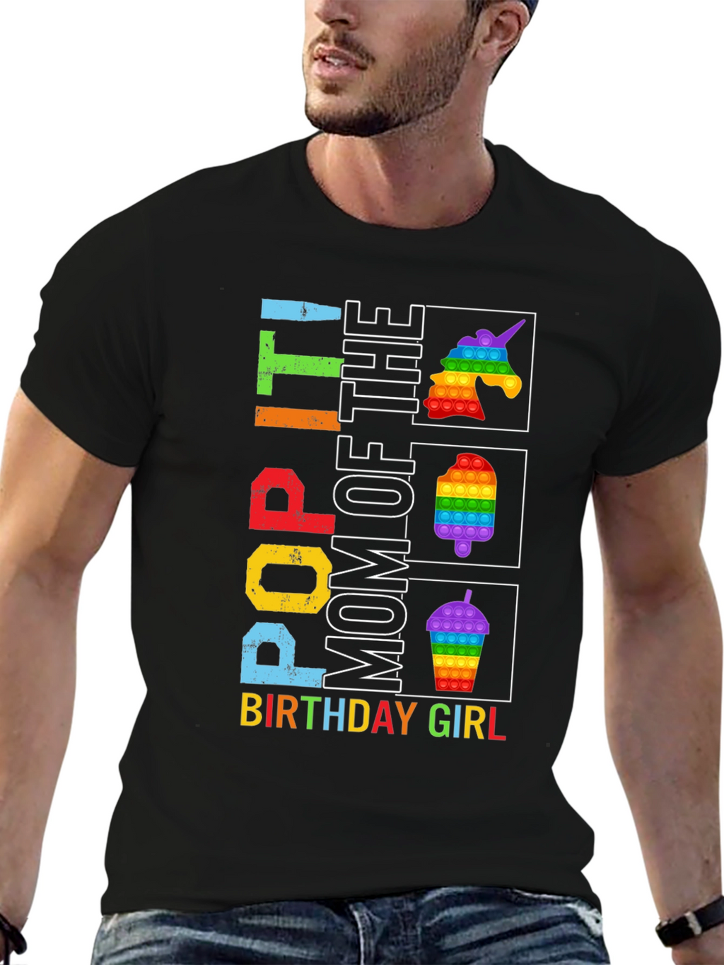Pop It Mom Birthday Girl Graphic Tee
