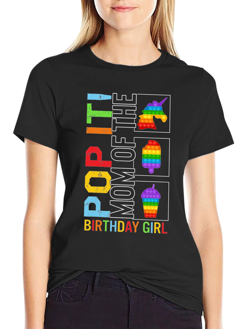 Pop It Mom Birthday Girl Graphic Tee