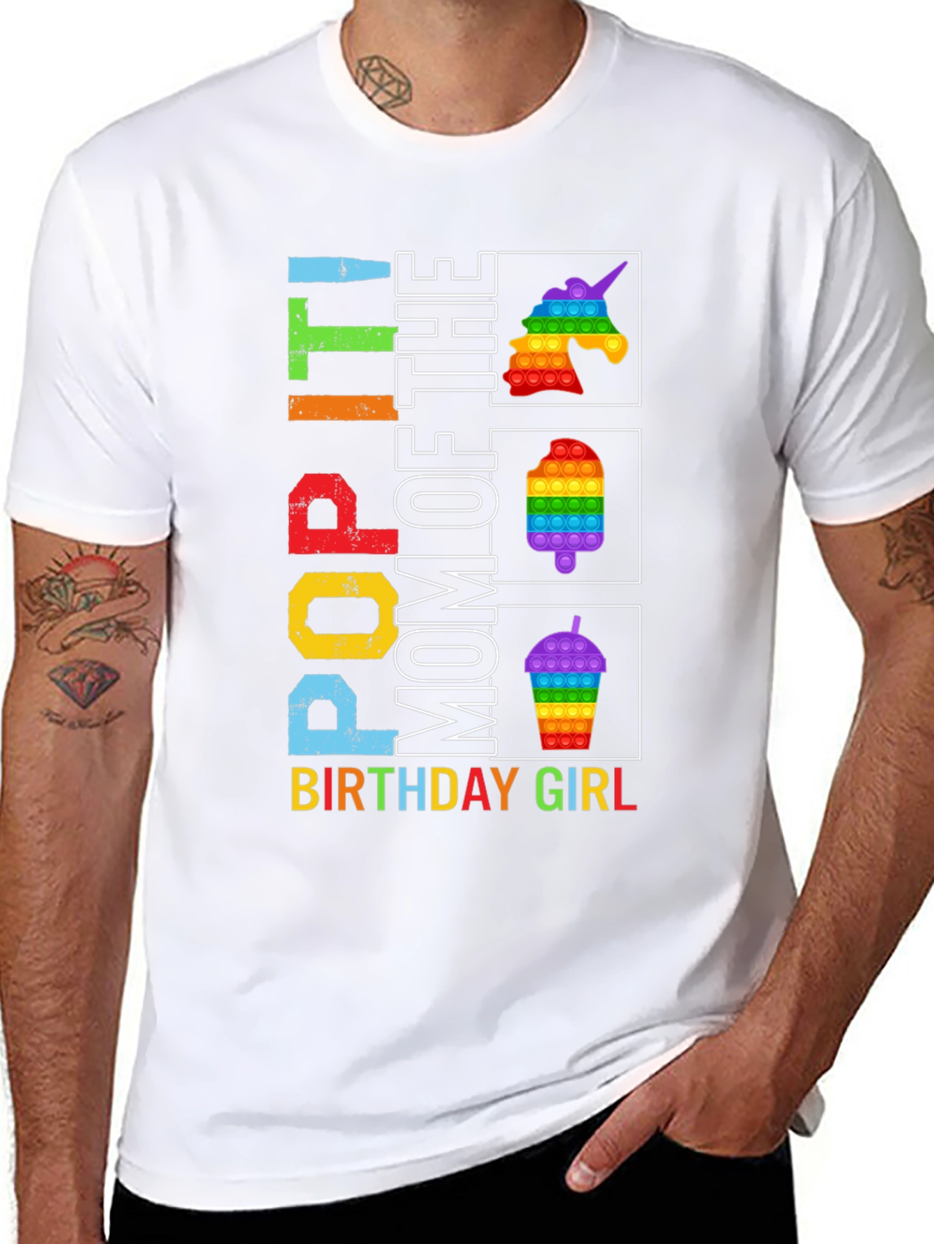 Pop It Mom Birthday Girl Graphic Tee