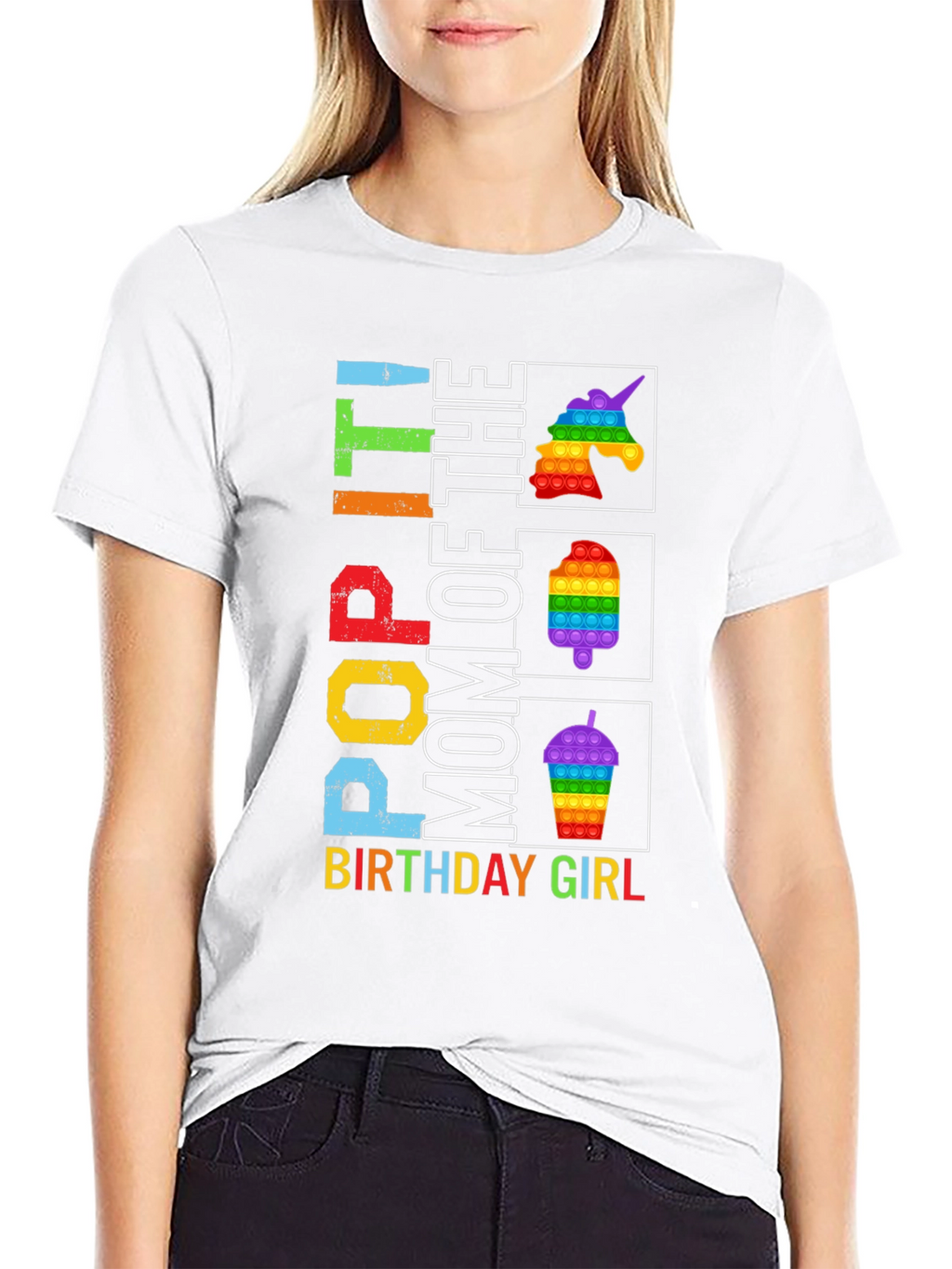 Pop It Mom Birthday Girl Graphic Tee