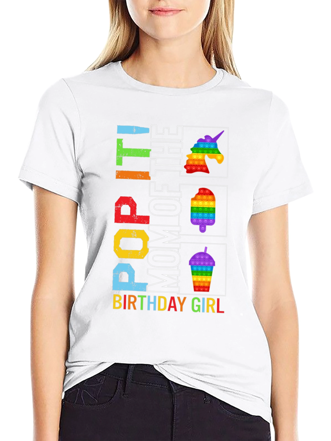 Pop It Mom Birthday Girl Graphic Tee